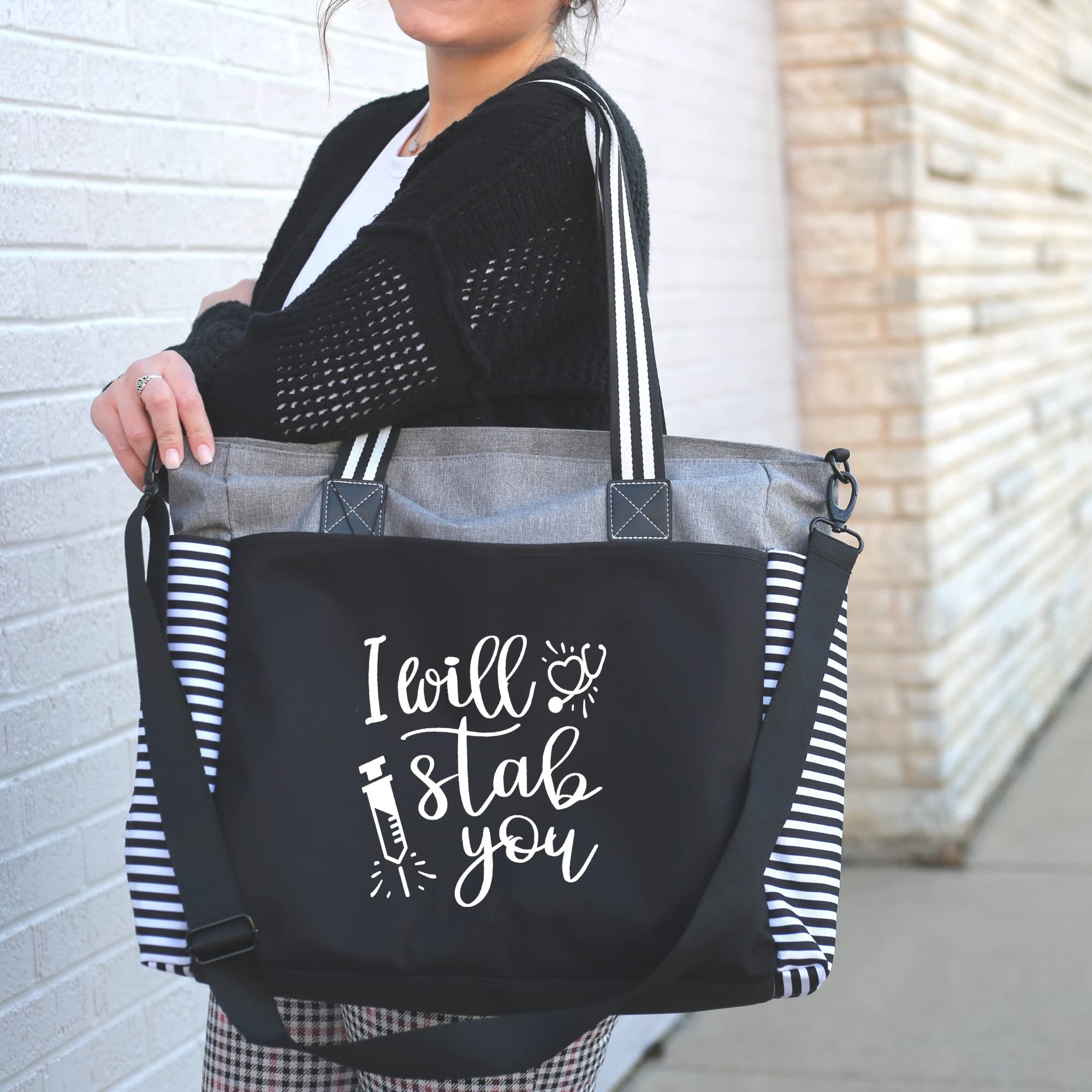 Large Nurse Tote Bag for Women - Durable Nursing Work Bag with Zipper Closure, Multiple Pockets & Reinforced Straps - Spacious Medical Professional Bag - Perfect for Hospital Shifts, Nursing School & Healthcare Work