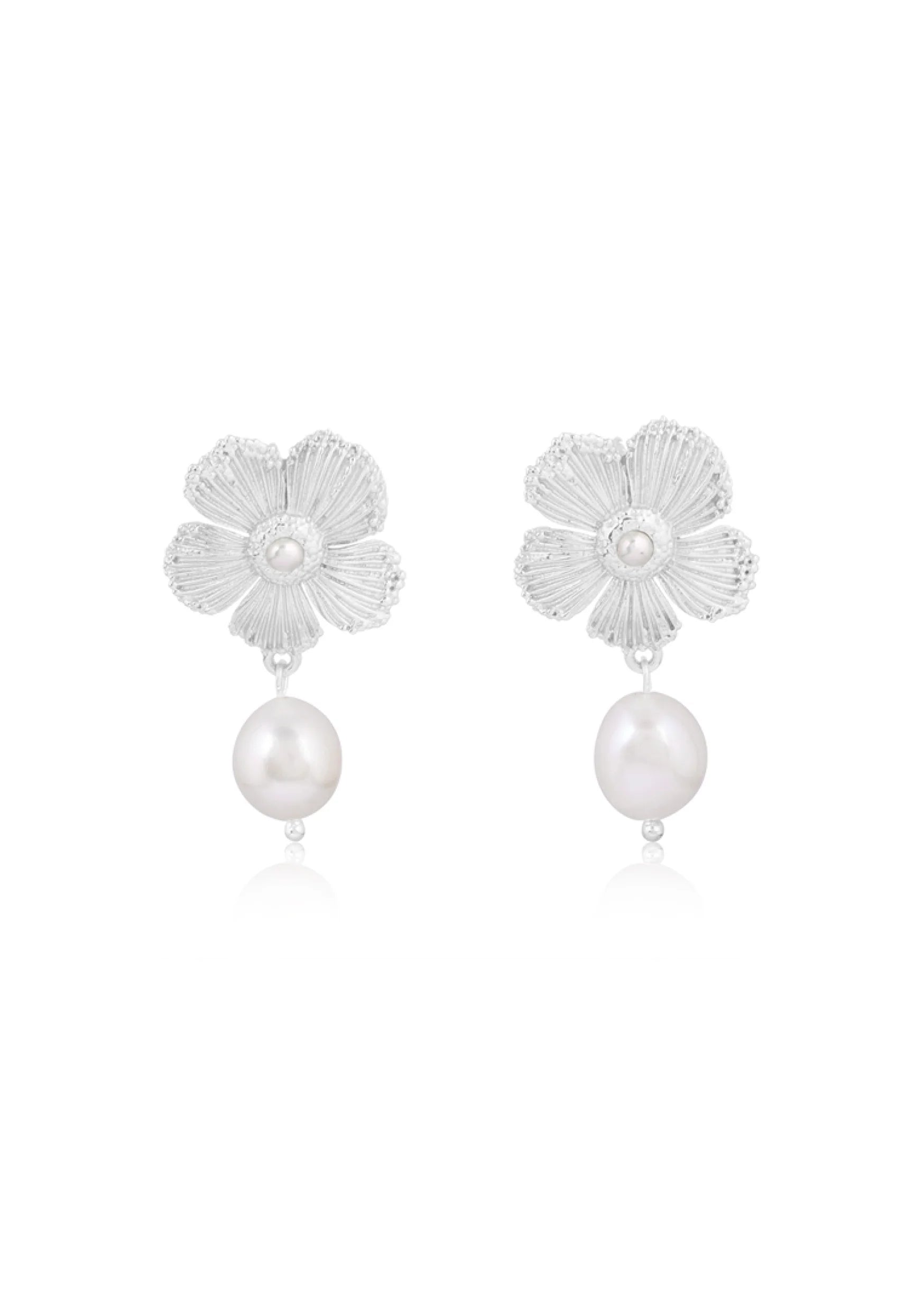 Lola Knight Cecilia Pearl Bridal Drop Earrings - Sterling Silver Wedding Jewelry for Brides, Bridesmaids & Formal Occasions