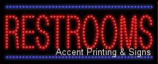 Energy Efficient LED Restroom Sign - Durable & Bright for Bathroom, Office, or Public Spaces