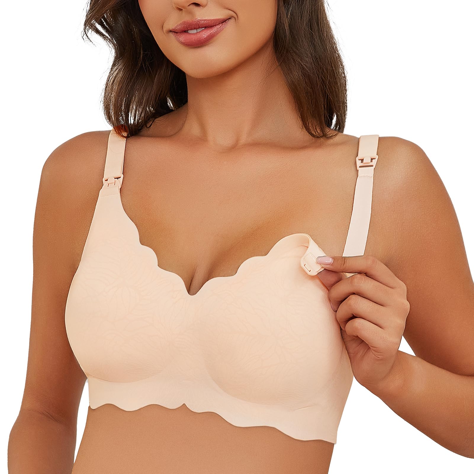 Gailife Floral Nursing Bras for Breastfeeding - Comfort Maternity Bras for Pregnancy - Seamless Bralettes with Extra Extender - Perfect for Daily Wear & Nighttime Nursing