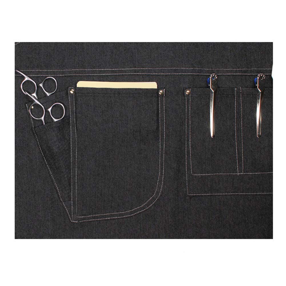 Premium Adjustable Cooking Apron for Men & Women - Black Chef Apron with Headphone Loop & Tool Pockets - Ideal for Grilling, Baking & Kitchen Professionals