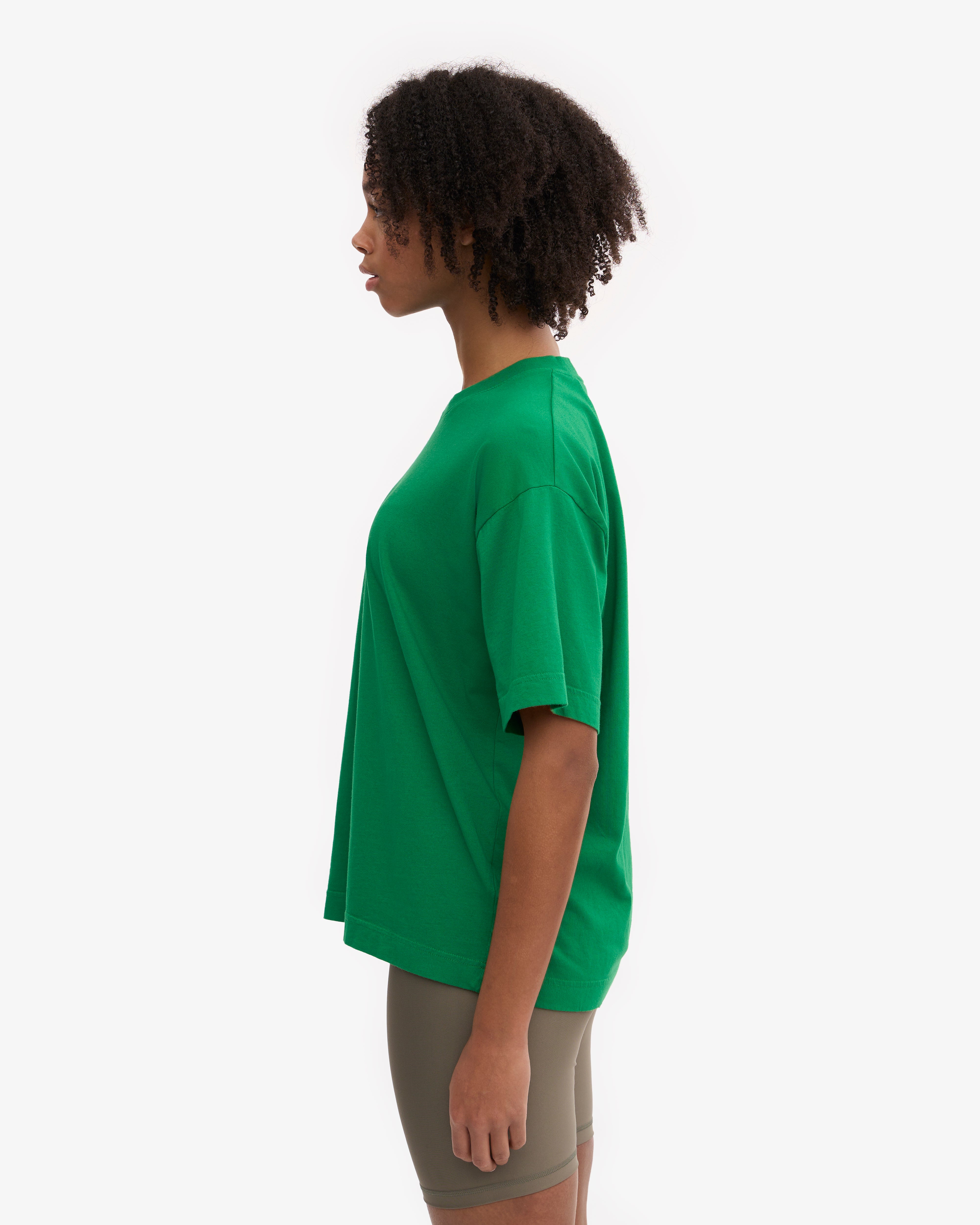 Oversized Organic Cotton T-Shirt for Women - Soft & Comfortable Kelly Green Tee - Perfect for Casual Wear, Loungewear & Everyday Outfits