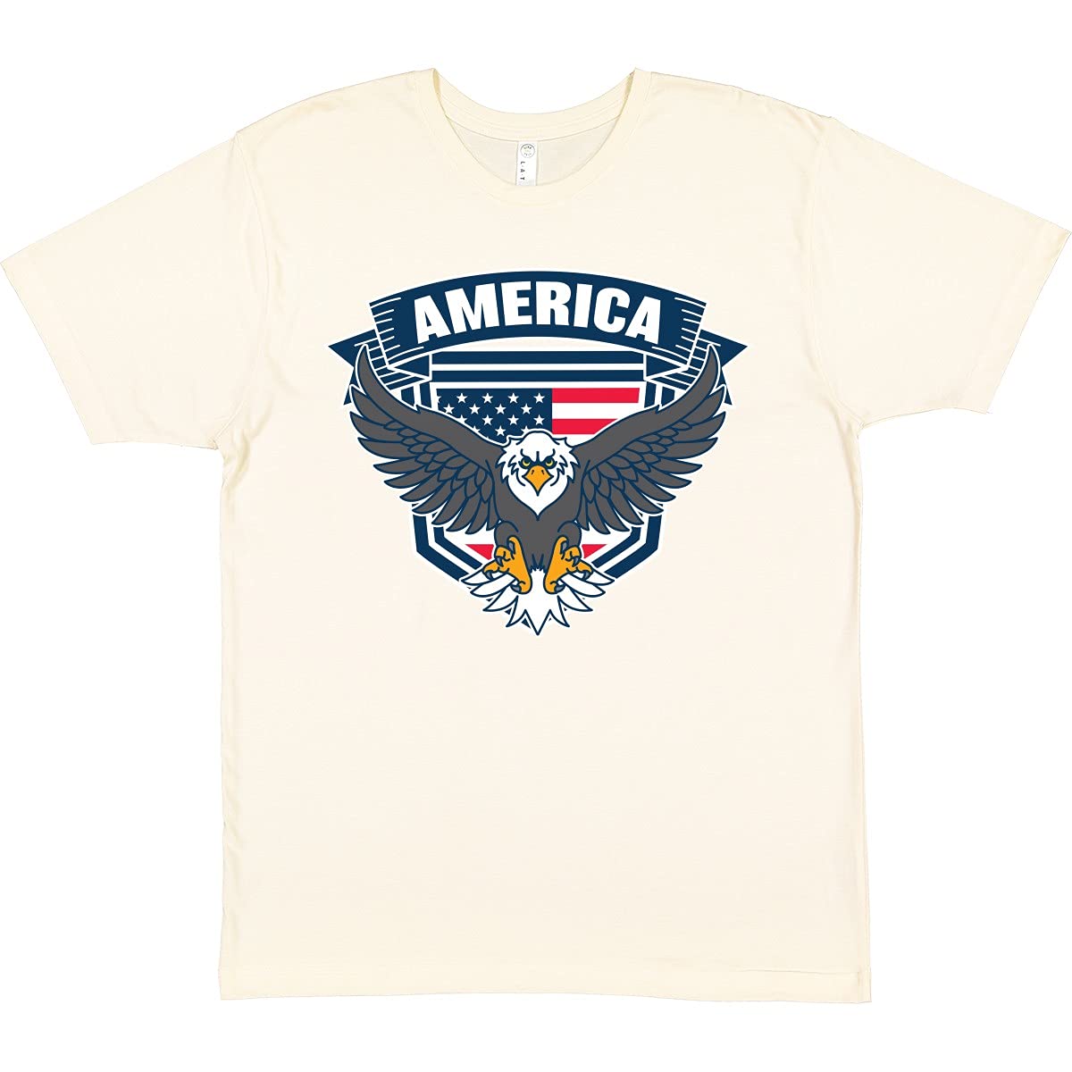 Inktastic Patriotic Eagle Shield and Banner Graphic T-Shirt - Comfortable Cotton Tee for Men & Women - Perfect for 4th of July, Veterans Day & Patriotic Events