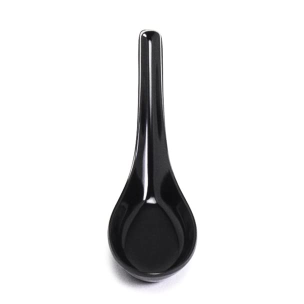JapanBargain 3192 - 8-Pack Black Japanese Soup Spoons for Ramen, Pho, Wonton & Rice - Durable Asian Dining Utensils for Home & Restaurant Use