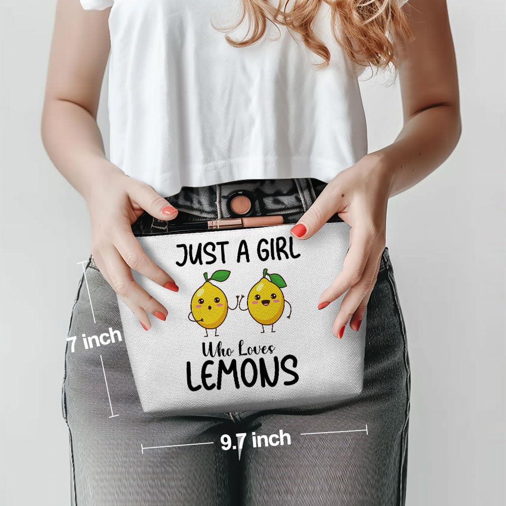 Funny Lemon Makeup Bag - Cute Cosmetic & Toiletry Travel Bag for Women, Teens, Best Friends - Perfect Gift for Lemon Lovers, Sisters, Birthdays, Christmas (Ideal for Travel, Gym & Daily Use)