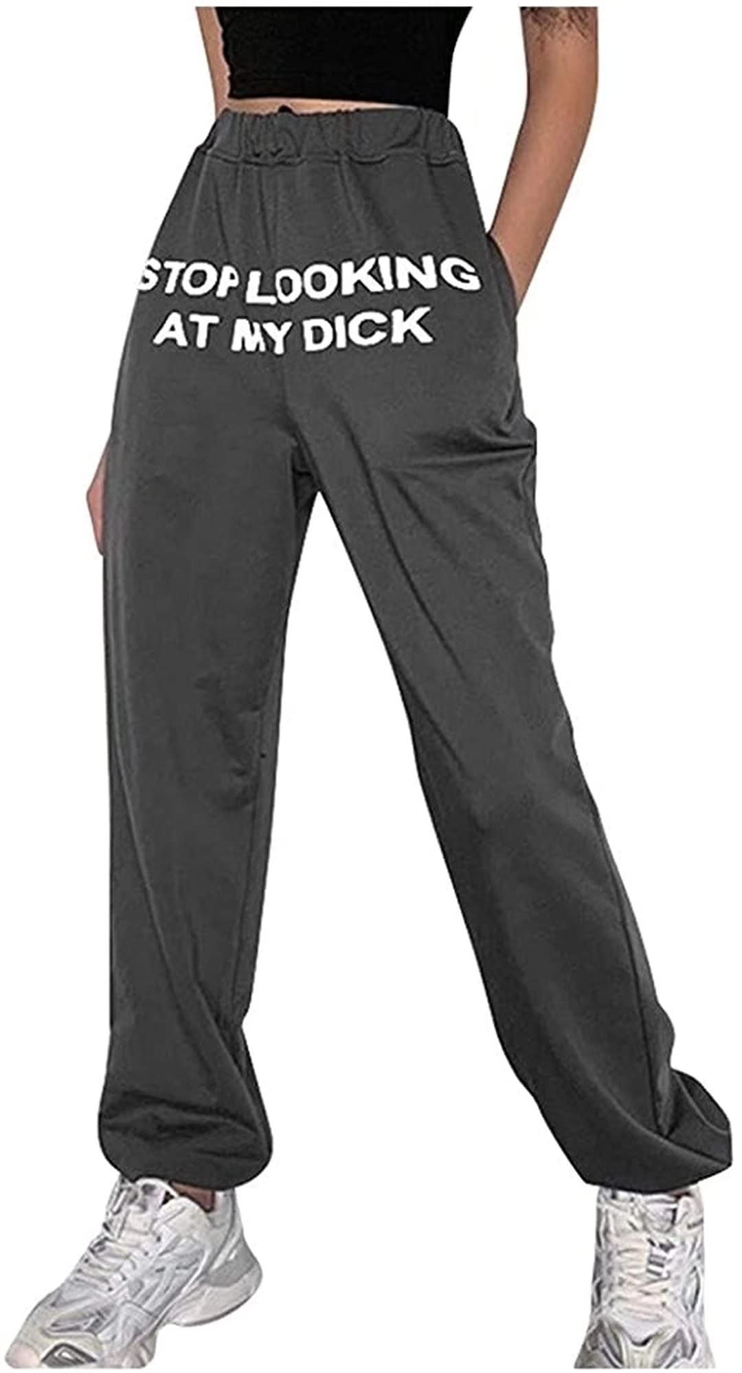DIYSELLER Women's High Waist Casual Sports Pants - Black Yoga Trousers with 