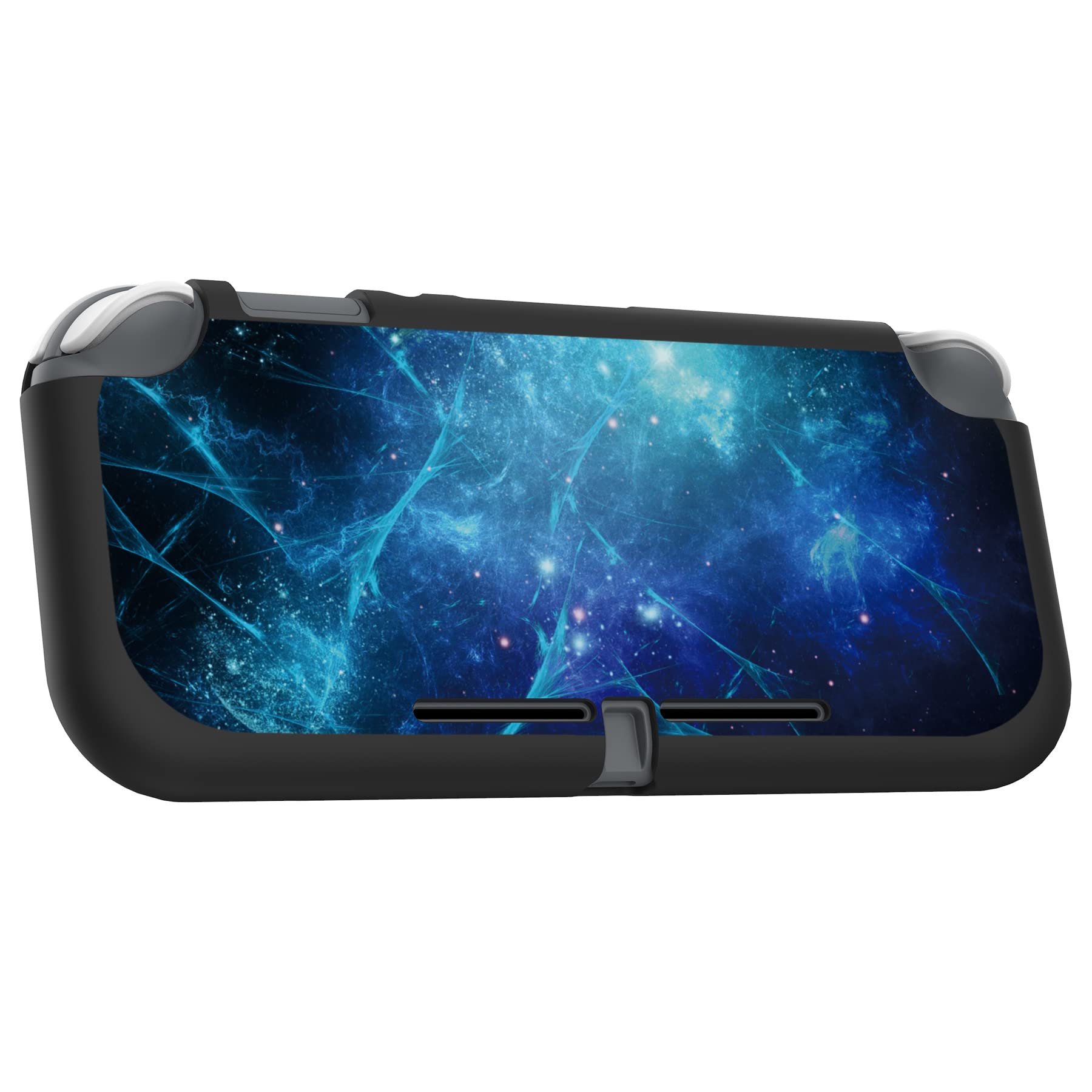 PlayVital Blue Nebula Custom Protective Case for Nintendo Switch Lite - Soft TPU Slim Shockproof Cover with Anti-Slip Grip | Perfect for Gaming, Travel & Everyday Use