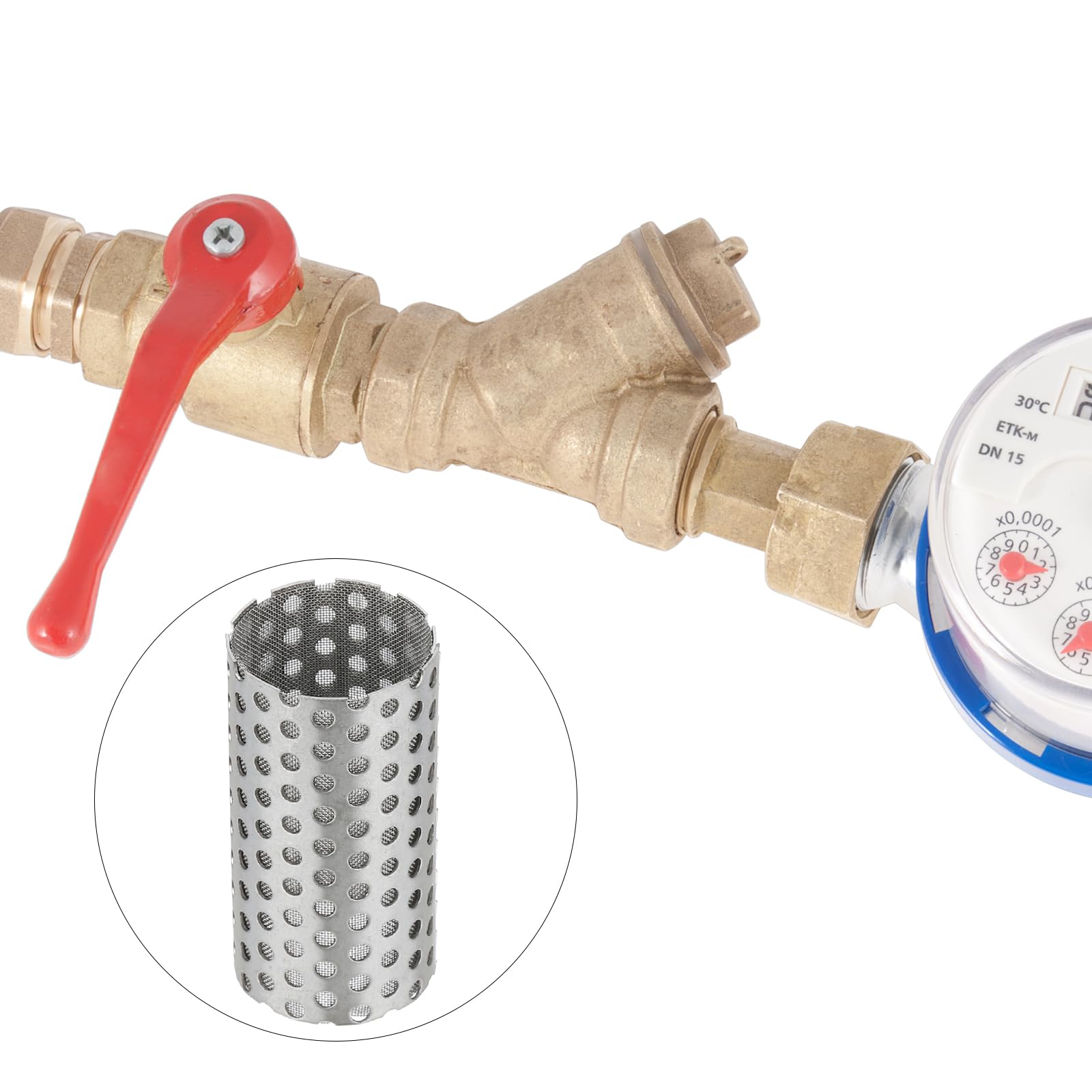 304 Stainless Steel Y Strainer Filter - 4 Pack 22mm OD 80 Mesh Screen for Water Oil Debris Separation - Ideal for Pumps, Plumbing, and Industrial Filtration Systems