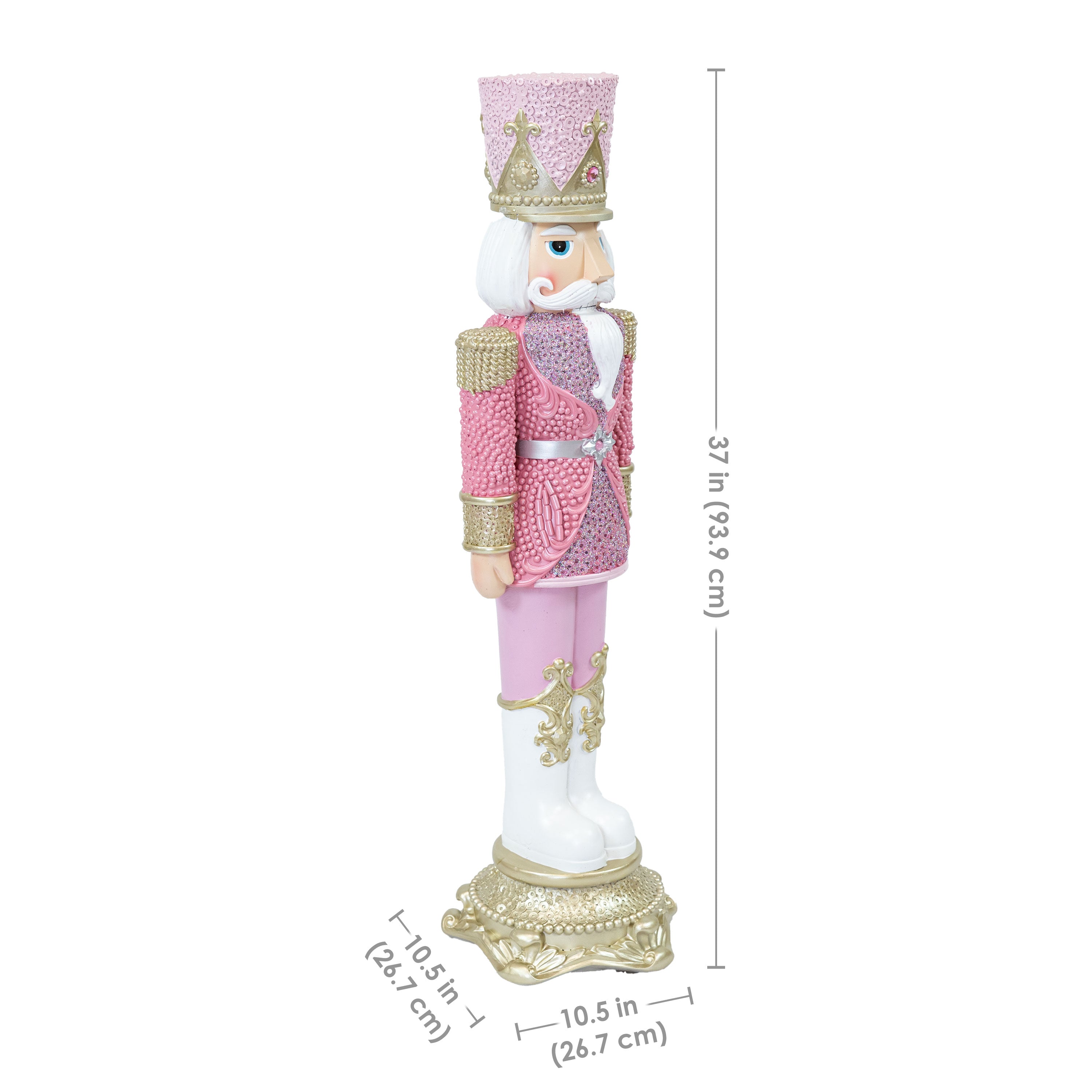 Prince Kenneth Christmas Nutcracker Statue - 37 Inch Tall Holiday Decoration for Home, Office & Festive Parties | Sunnydaze