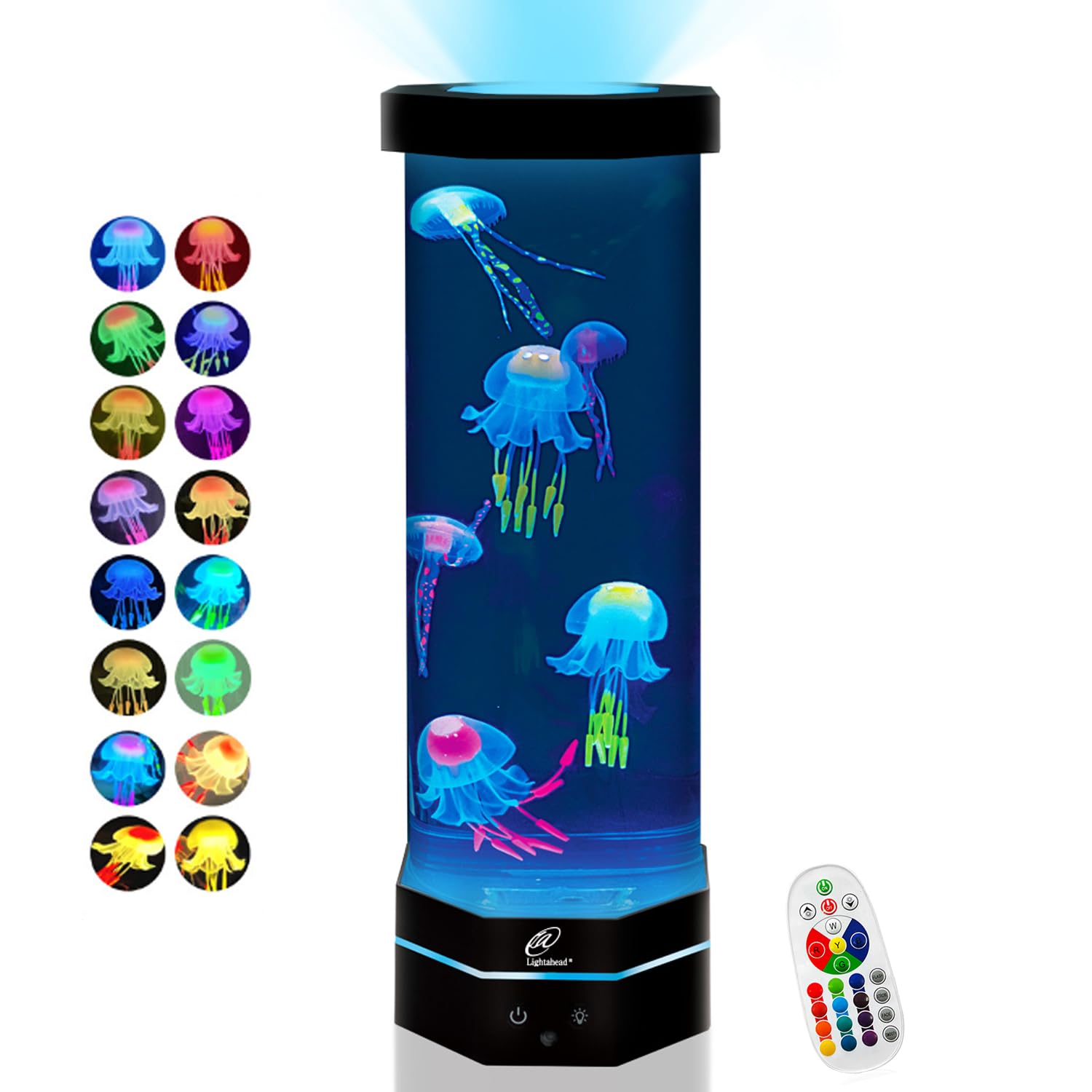 Lightahead LED Mini Desktop Jellyfish Lamp - Color Changing Mood Light with Realistic Jellyfish Effect for Home Office Decor, Night Light & Relaxation Therapy | Perfect for Bedroom, Living Room & Meditation Space