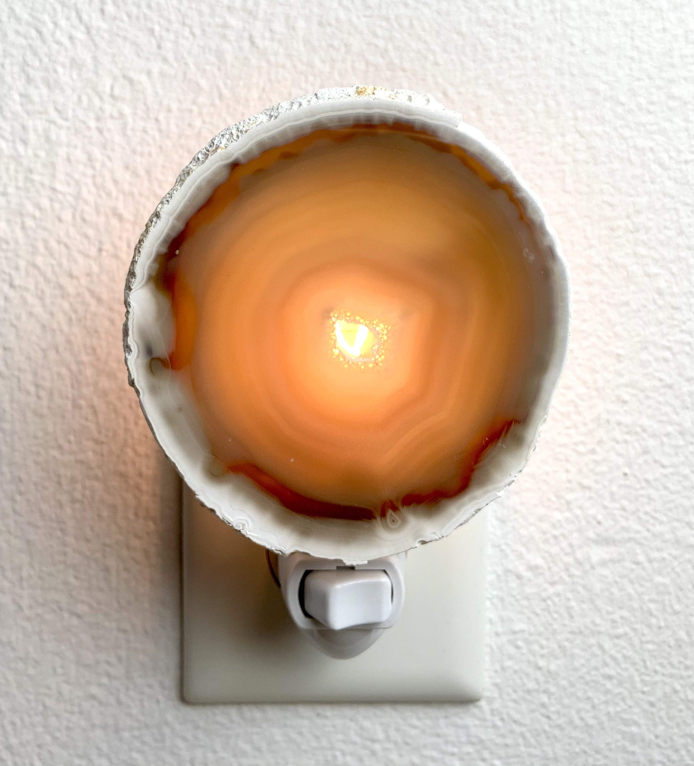 Natural Agate Night Light - Handcrafted Stone Lamp for Bedroom, Nursery & Relaxation - Perfect for Sleep Aid, Meditation & Home Decor