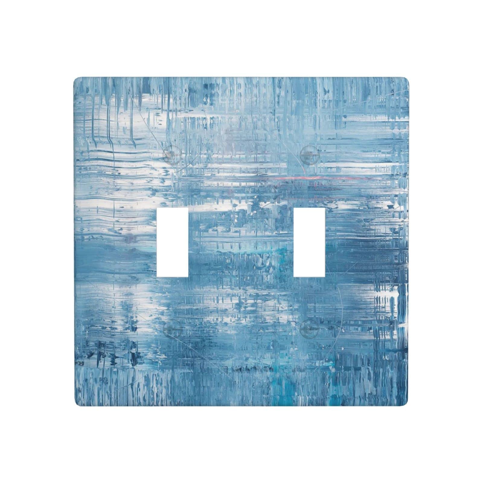 Abstract Oil Painting Light Switch Cover - Double Toggle 2 Gang Wall Plate (4.5