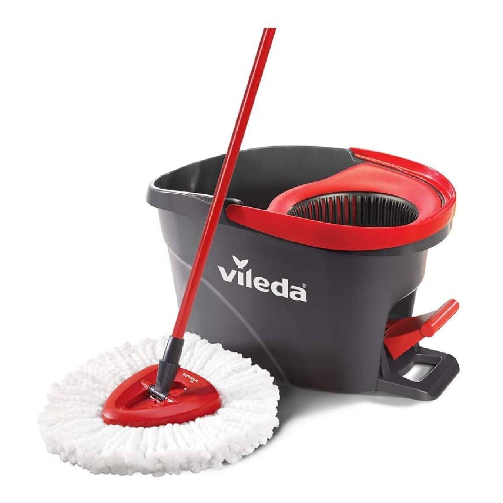 Vileda Easy Wring and Clean Microfiber Mop and Bucket Set with Power Spin Wringer - Heavy Duty Floor Cleaning for Hardwood, Tile & Laminate Floors - Ideal for Homes, Offices & Commercial Spaces