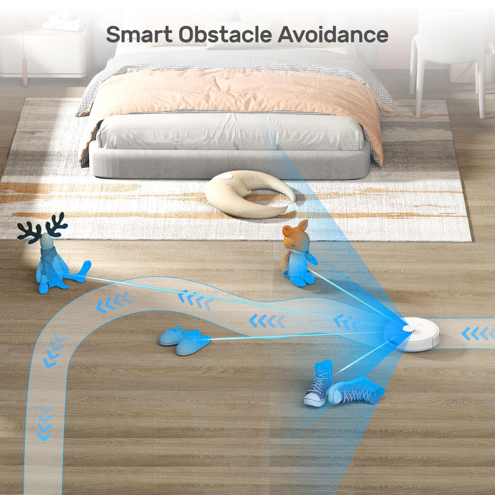 Verefa Robot Vacuum and Mop Combo - 5000Pa Strong Suction, 260min Runtime, LiDAR Navigation with 5 Editable Maps, Wi-Fi/App/Alexa Control - Ideal for Low Carpet, Pet Hair, Hardwood Floors - Perfect for Daily Home Cleaning and Pet Owners