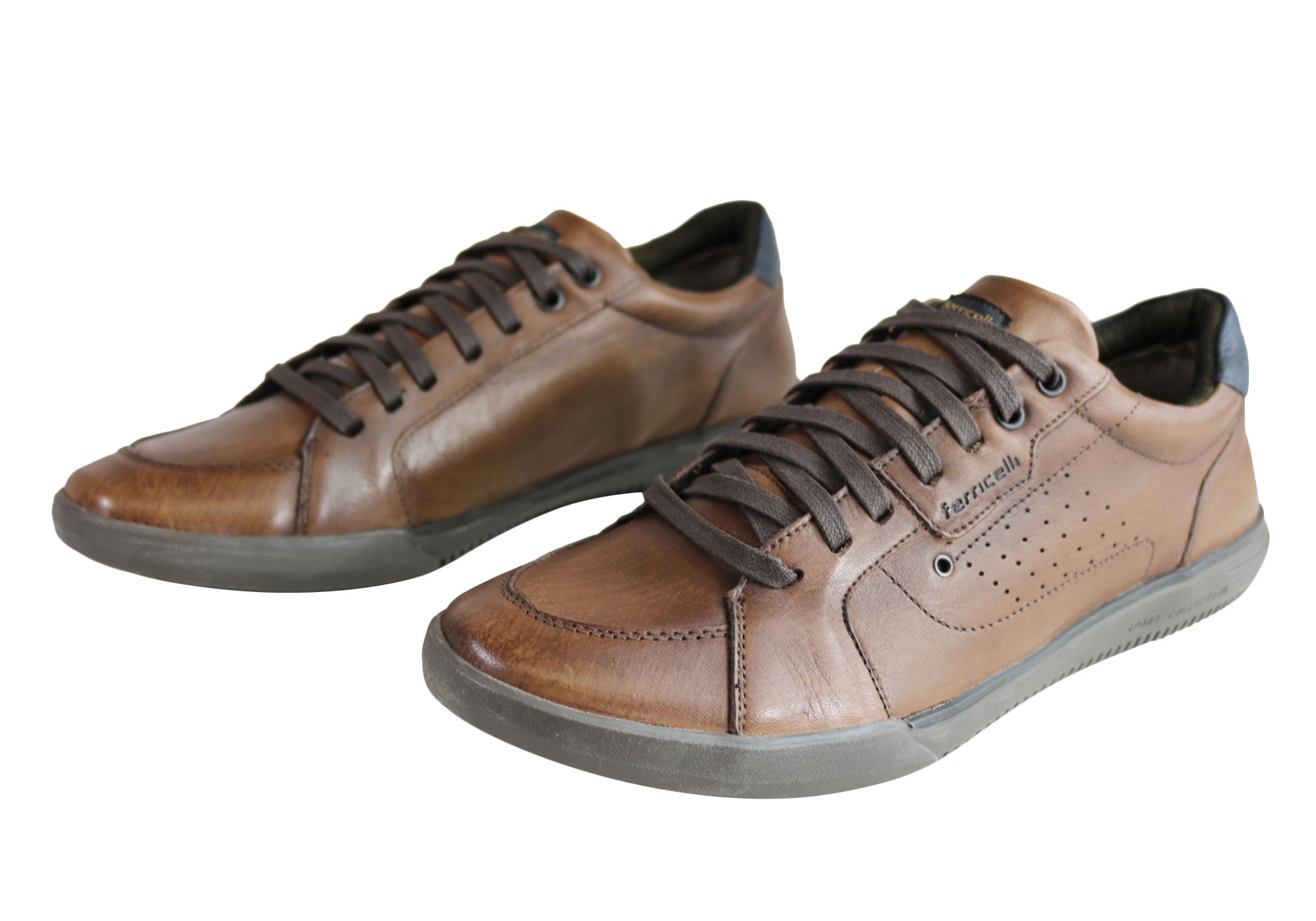 Ferricelli Fabian Men's Leather Lace-Up Casual Shoes - Handcrafted in Brazil - Perfect for Office, Dating & Everyday Wear