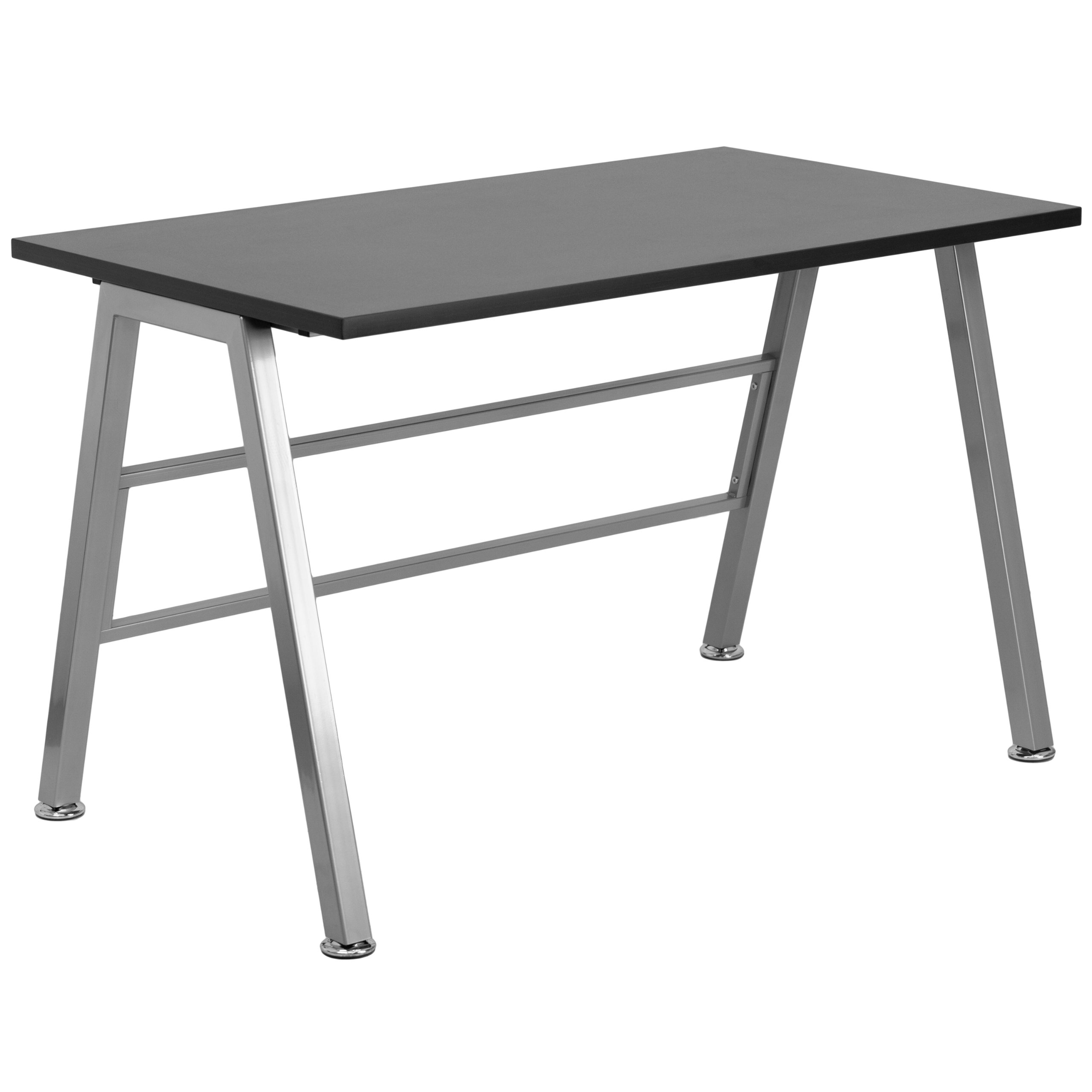 Flash Furniture High Profile Office Desk - 1-Piece Black Modern Workstation for Home & Office Workspace