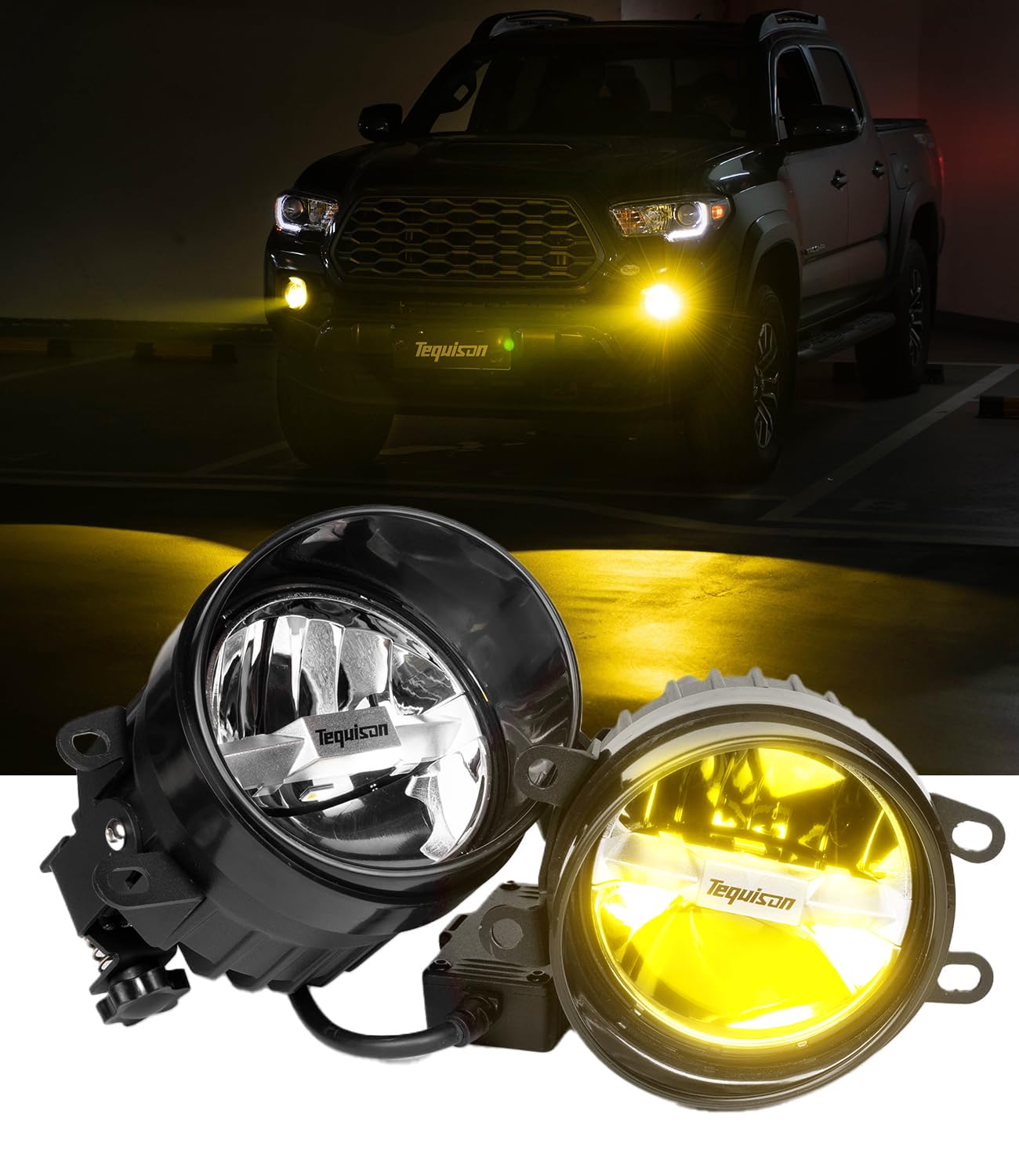 60W High Power LED Fog Light Assembly - Flood Beam Auxiliary Light with Built-In Mounting Brackets | 1:1 Plug-N-Play OEM Replacement Kit for 2012-2022 Tacoma, 2014-2022 4Runner, 2014-2021 Tundra, 2007-2018 Camry (Pack of 2) | Enhanced Night Driving Visibility & Off-Road Safety