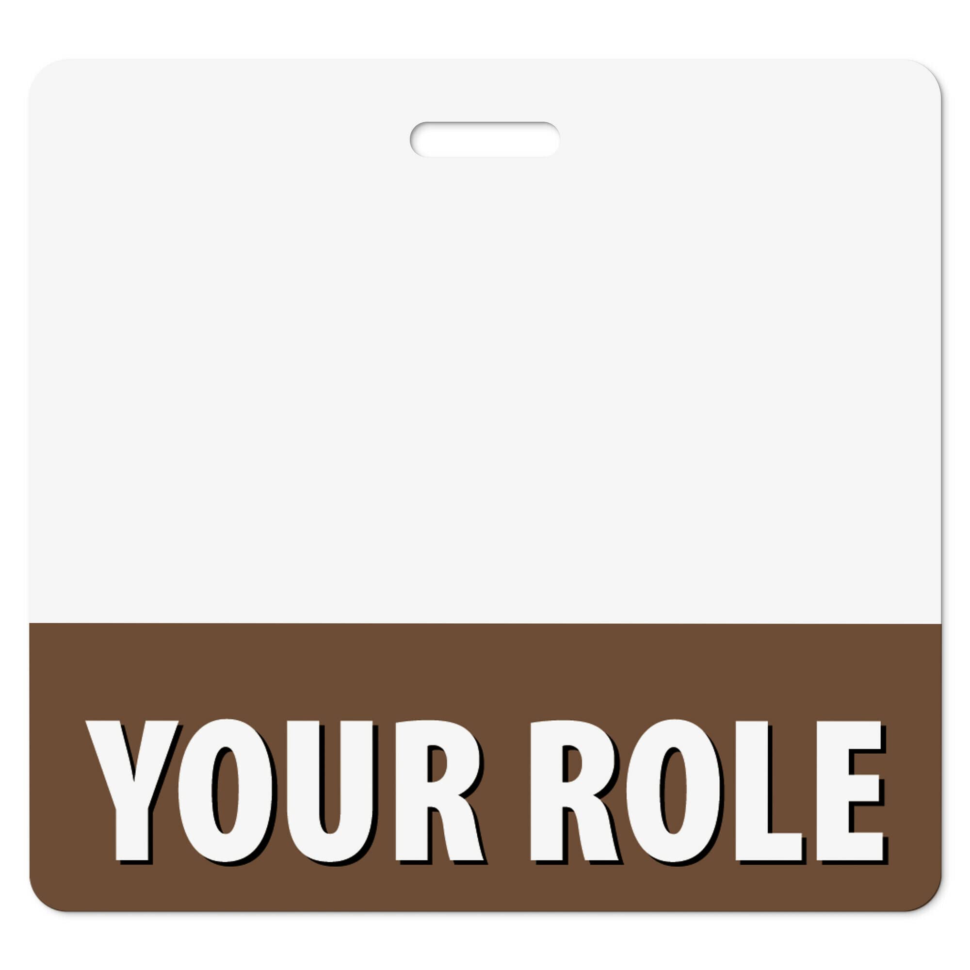 100 Pcs Bulk Custom Brown Horizontal Badge Buddy ID Backer Cards - Double Sided Durable Water Resistant Badge Holders for Nurses, Doctors & Healthcare Professionals - Perfect for Hospital ID, Security Badges & Workplace Identification