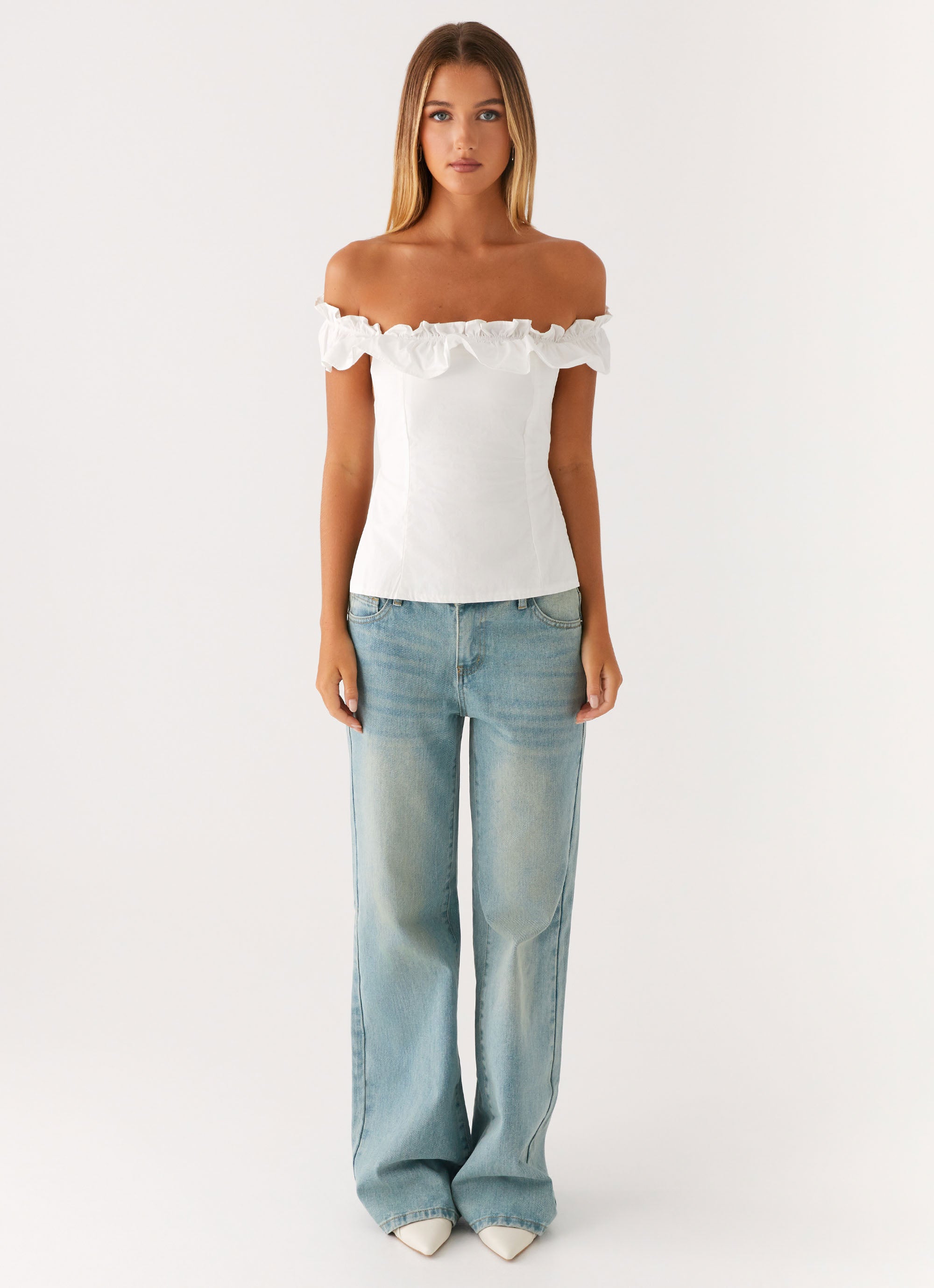 Gwyneth Top Women's White Blouse - Elegant Casual Shirt for Work, Office & Everyday Wear