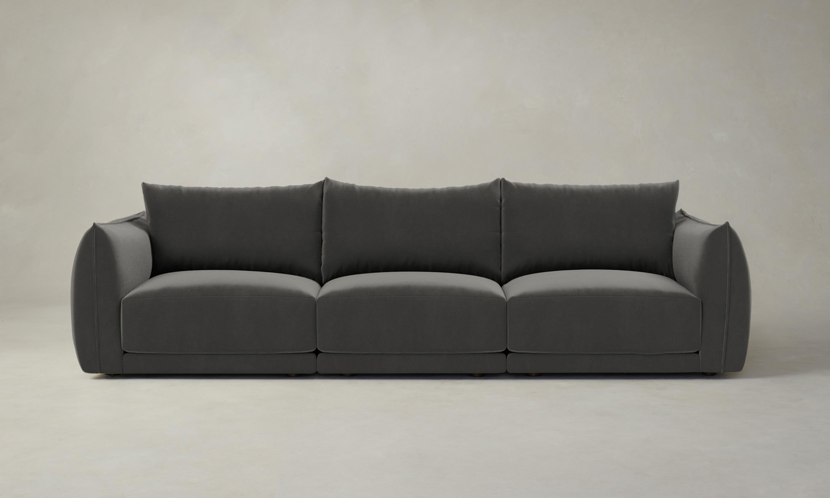 The Jones Modular Sofa - Performance Velvet Slate - Modern Sectional Couch for Living Room, Lounge & Home Theater - Easy to Clean & Durable Fabric