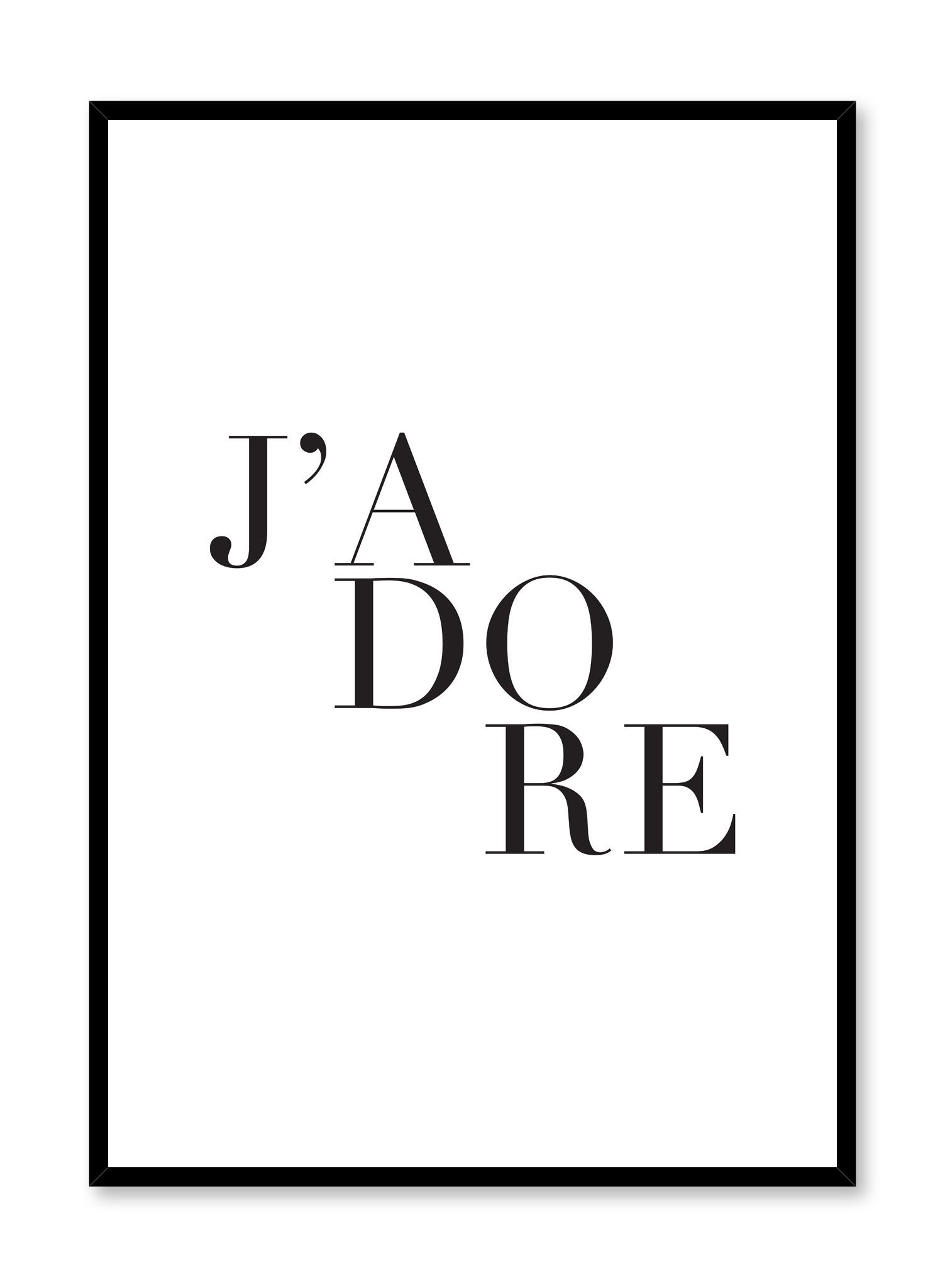 J Adore Poster - Elegant French-Inspired Wall Art for Home & Office Decor - Perfect for Living Room, Bedroom, or Gift Giving