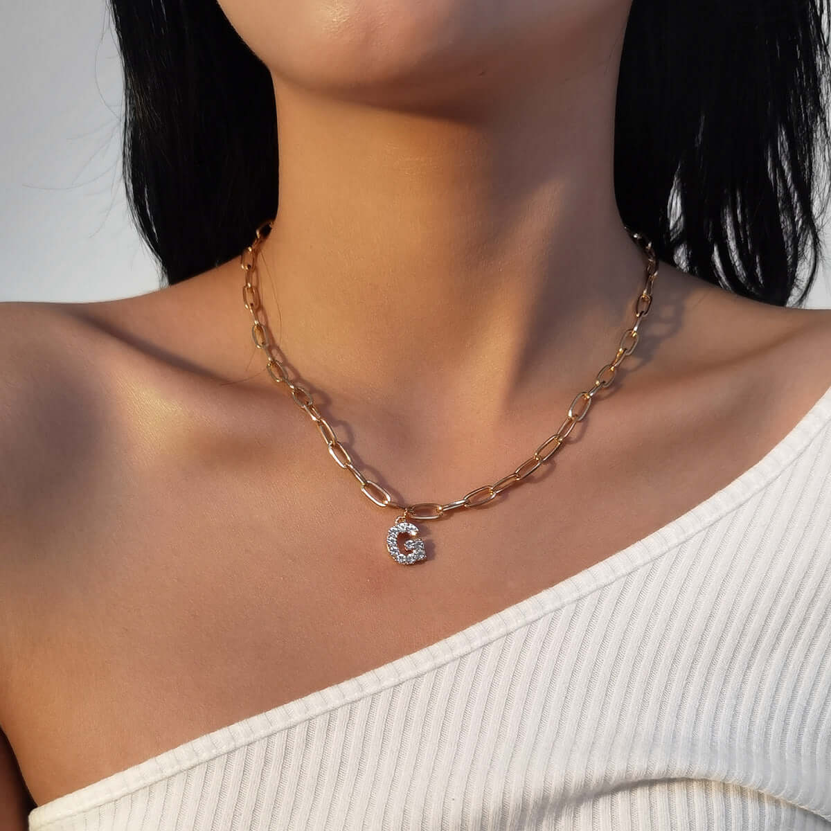 14K Gold Alphabet Charm Pendant Necklace - Personalized Initial Necklace for Women, Gift for Her | Perfect for Birthdays, Anniversaries & Everyday Wear (HSN701)