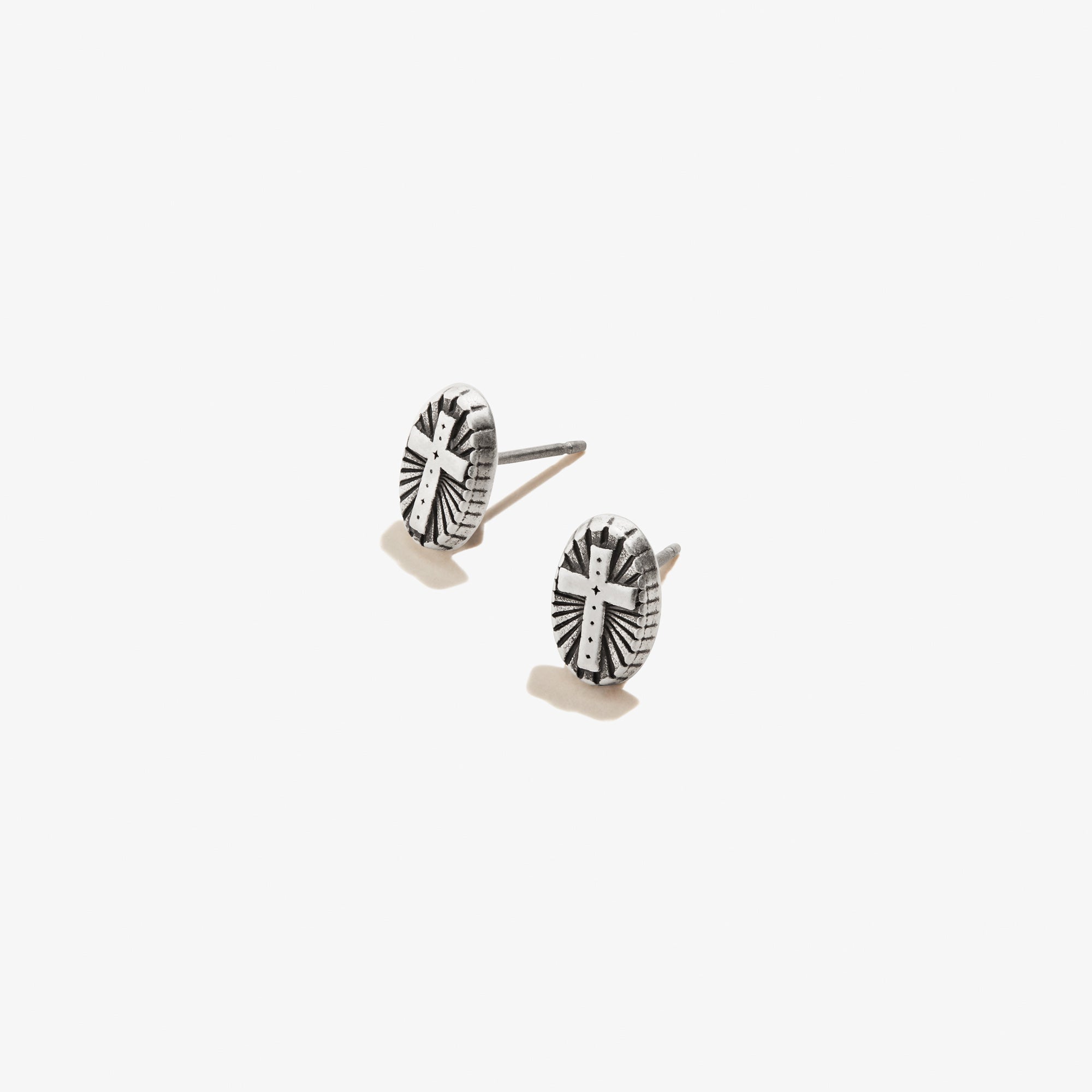 Elegant Cross Embossed Stud Earrings for Women - Hypoallergenic Stainless Steel Jewelry - Perfect for Daily Wear, Gift Giving & Special Occasions