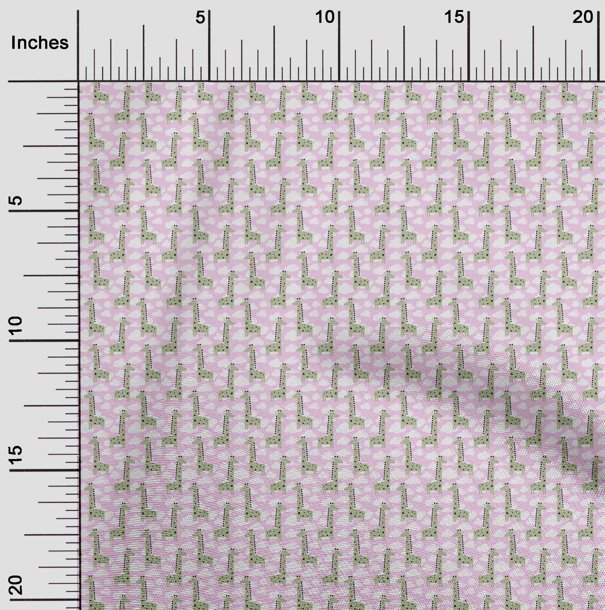 oneOone Silk Tabby Light Pink Giraffe Print Fabric by The Yard - 42 Inch Wide Soft Material for Kids Dresses, DIY Crafts & Home Decor