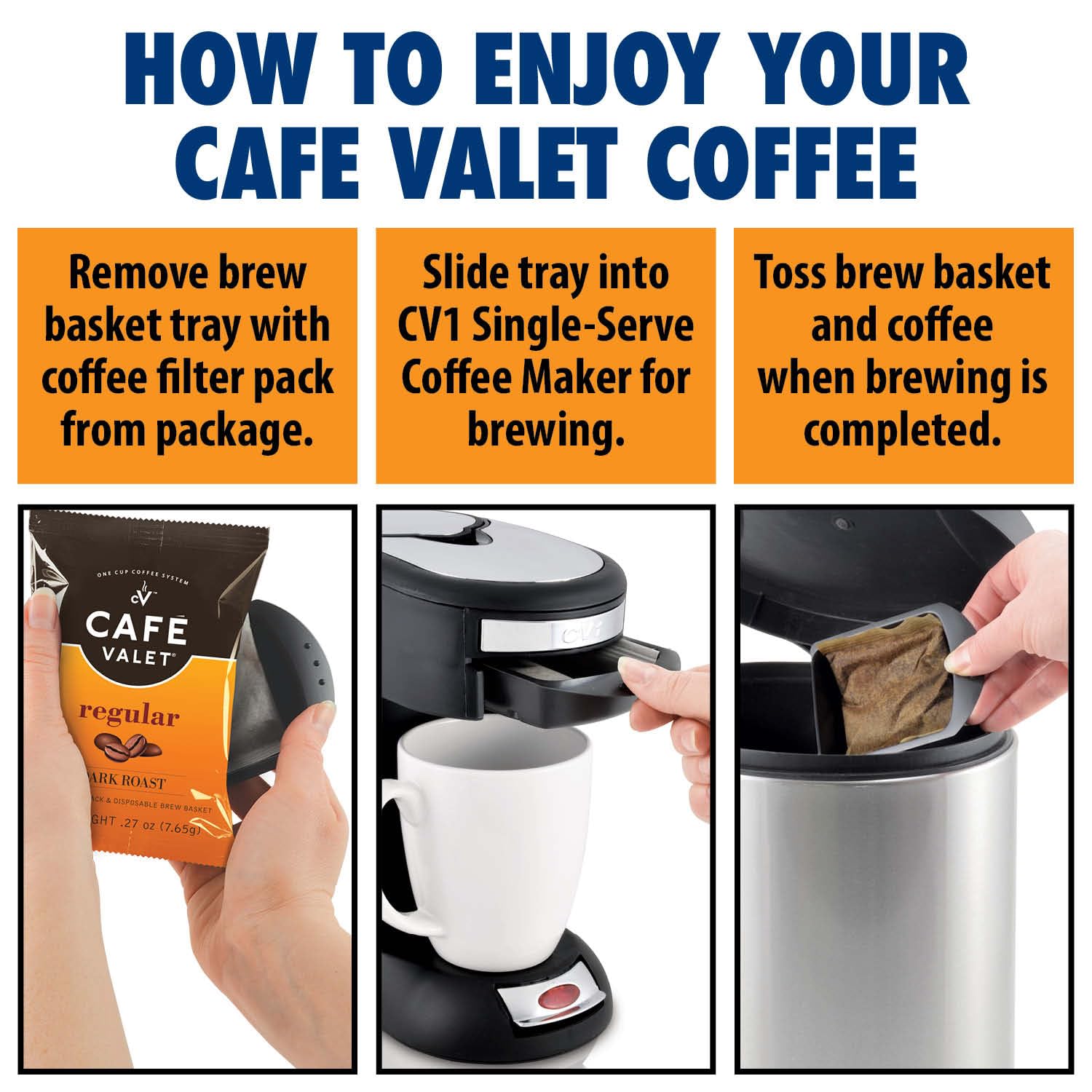 Dark Roast Single Serve Coffee Packets - 84 Count for Café Valet Makers | Home & Office Use