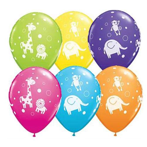 LOONBALLOON 11-Inch Baby Jungle Animal Balloons - Cute & Cuddly Party Decorations for Baby Showers, Birthday Parties & Nursery Decor