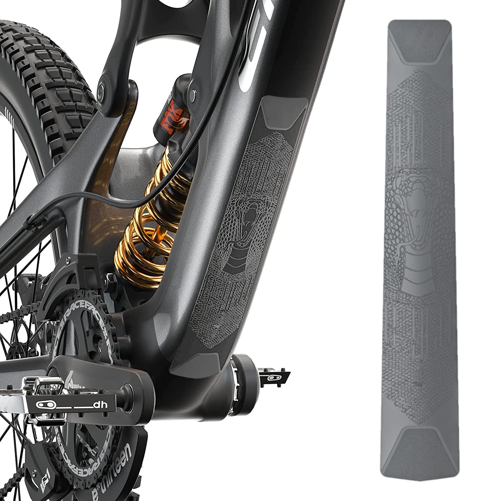 Mountain Bike Downtube Frame Protector - Durable Scratch Guard for Road & MTB Bikes, Grey - Perfect for Trail Riding & Urban Commuting