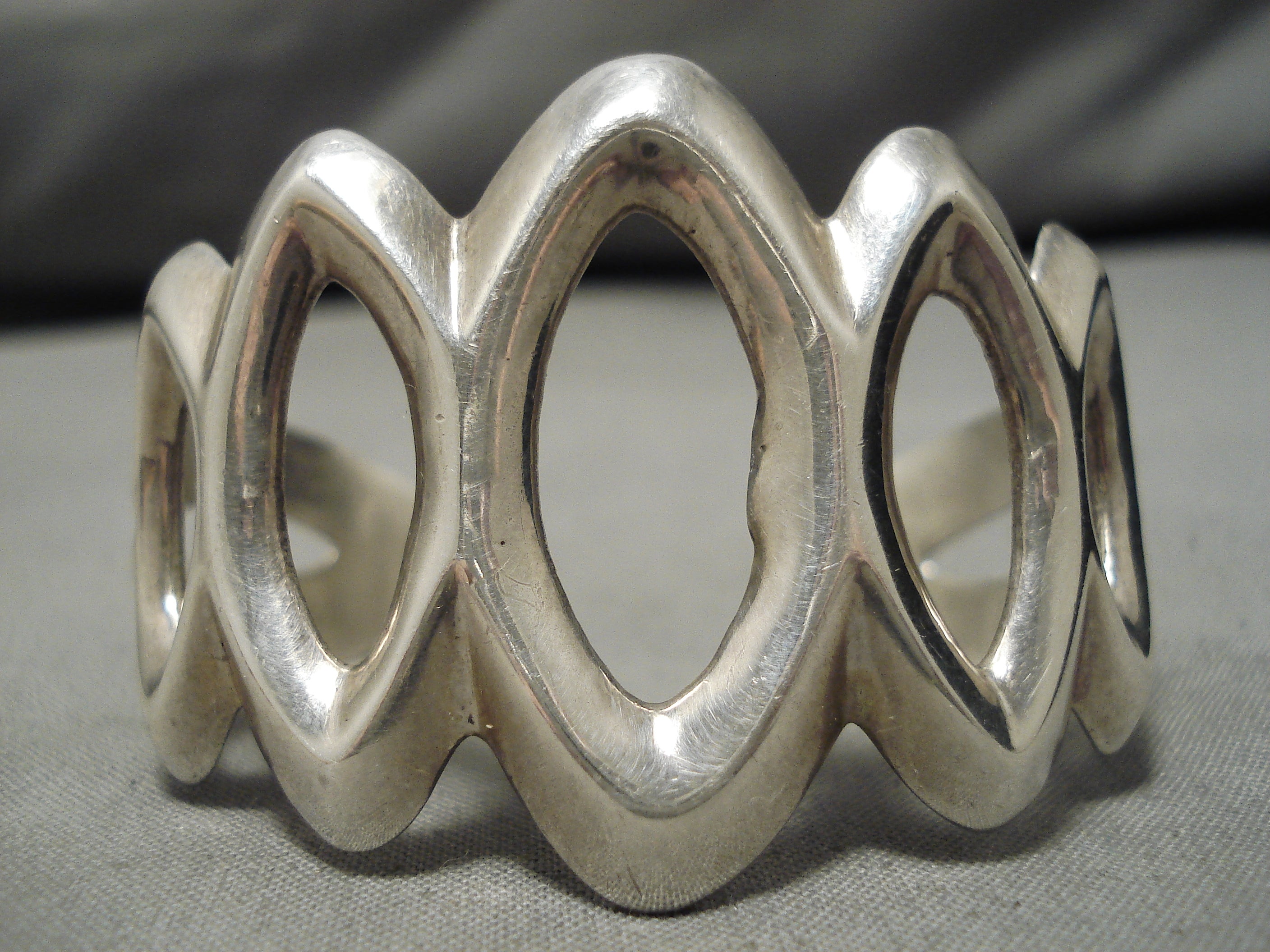 Authentic Vintage Navajo Sterling Silver Concho Bracelet by Felix Joe - Handcrafted Native American Jewelry for Women, Boho Fashion & Cultural Style Accessories