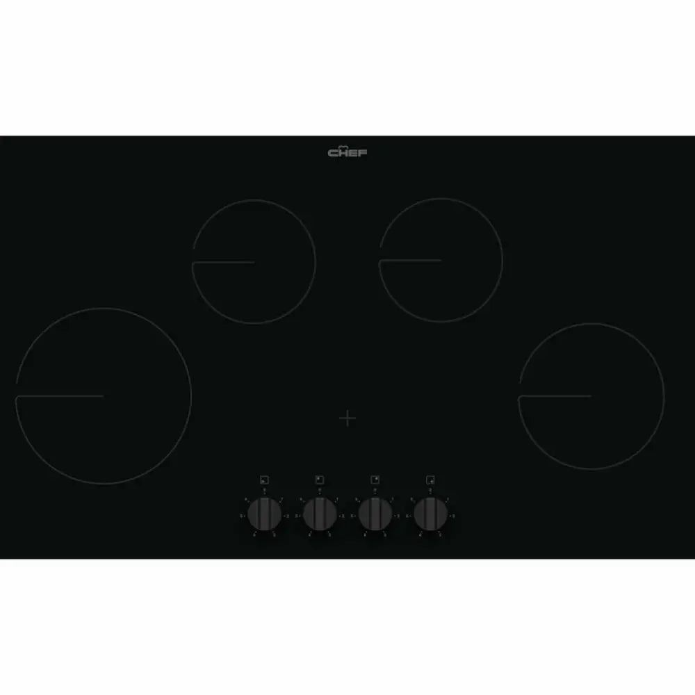 Chef CHC942BB 90cm 4 Zone Ceramic Cooktop - Premium Electric Stove for Modern Kitchens | Perfect for Home Cooking, Baking & Entertaining