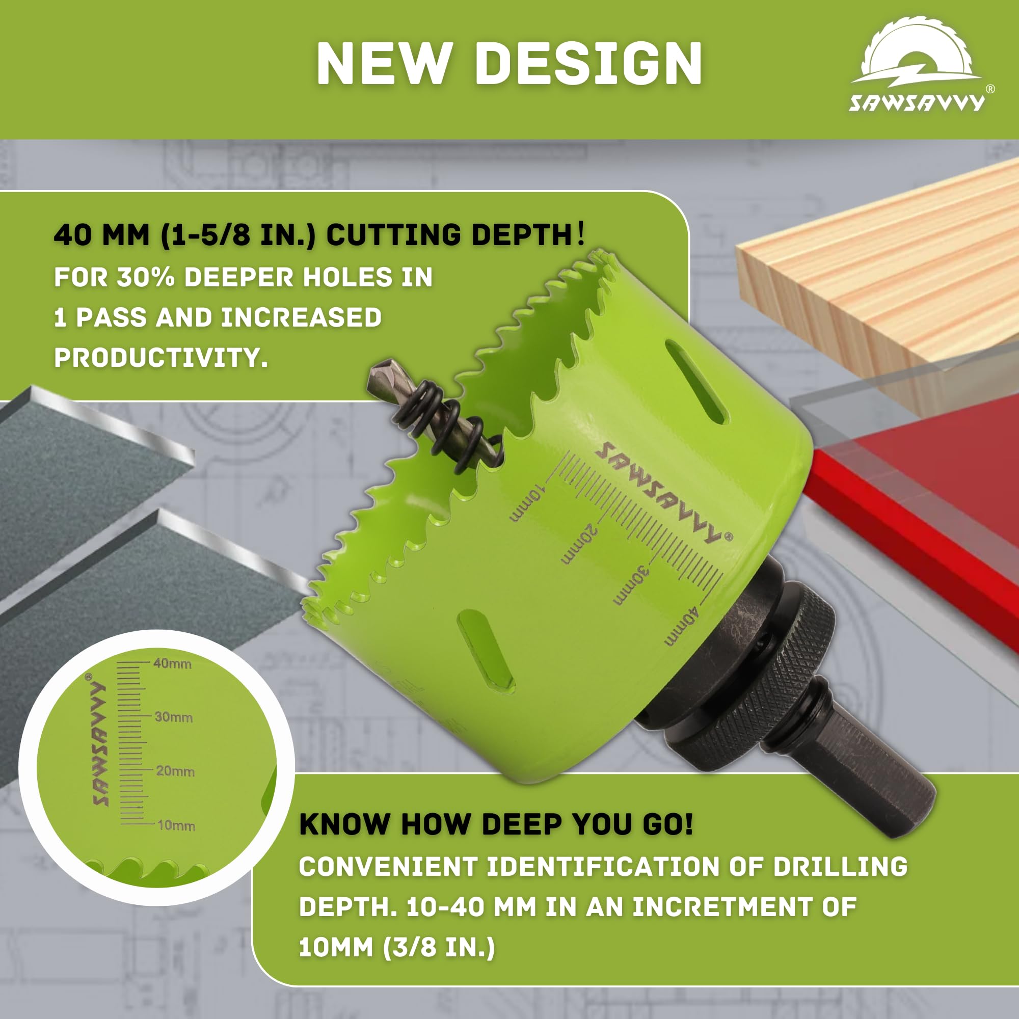 4 Inch Bi-Metal Hole Saw for Wood, Metal & Drywall - Hex Shank Drill Bit for DIY & Construction