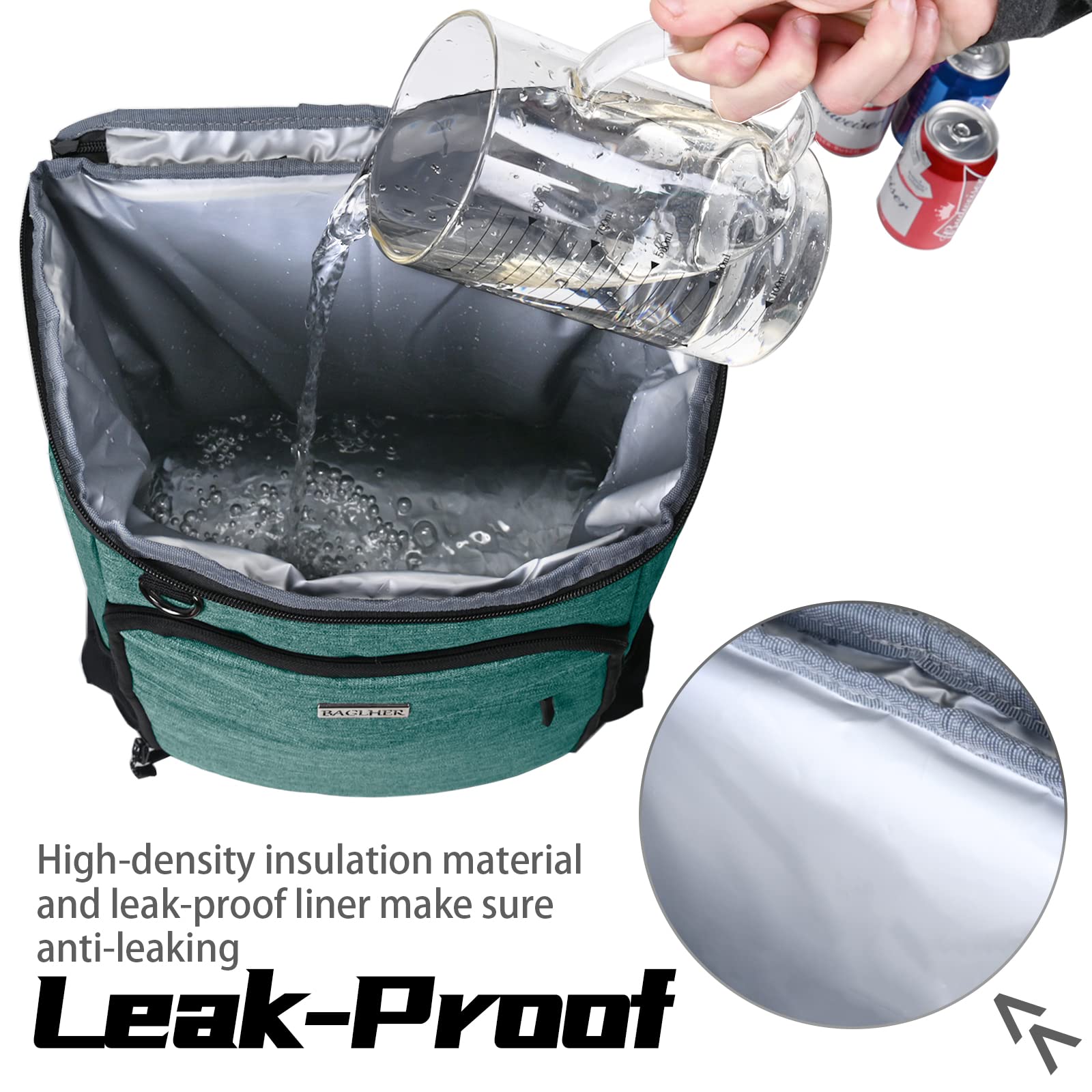 Insulated Cooler Backpack 25L - Leakproof for Camping & Picnics