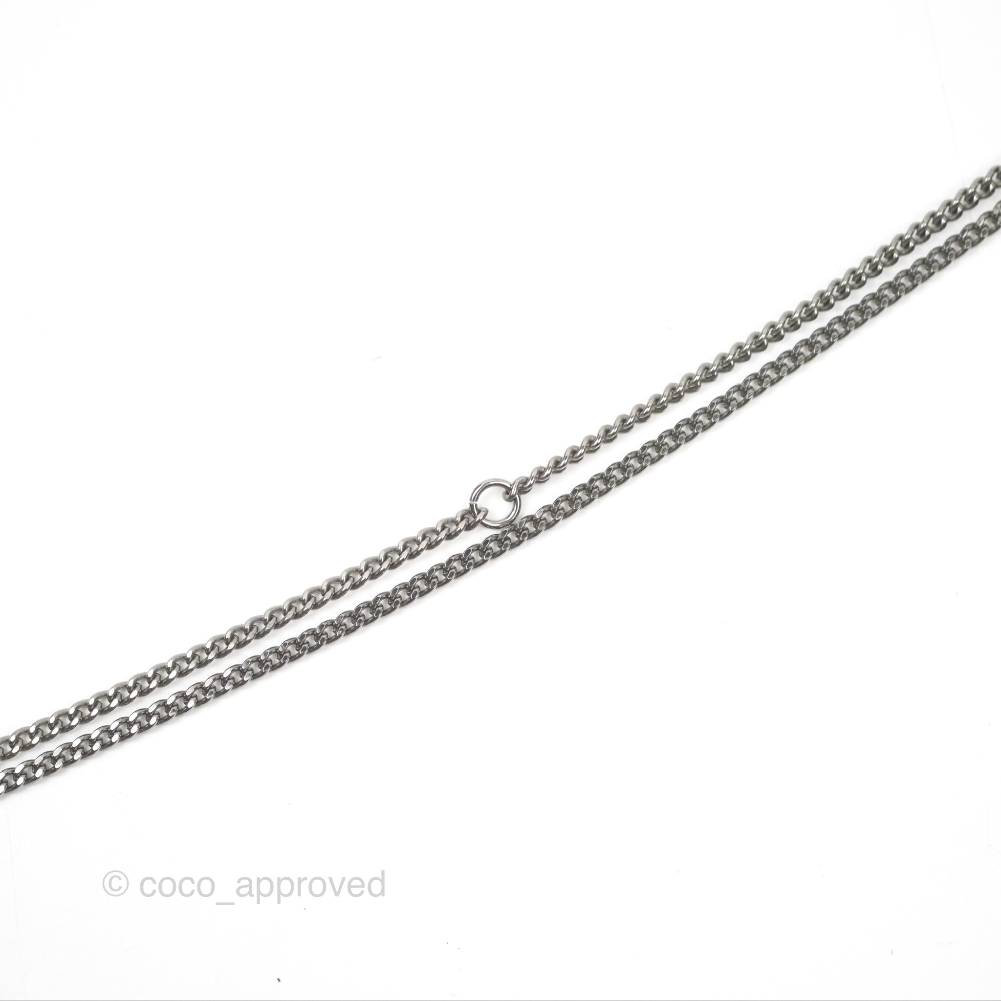 Chanel CC Square Pendant Necklace in Gun Metal 14P - Elegant Fashion Jewelry for Women, Perfect for Parties, Dates & Special Occasions