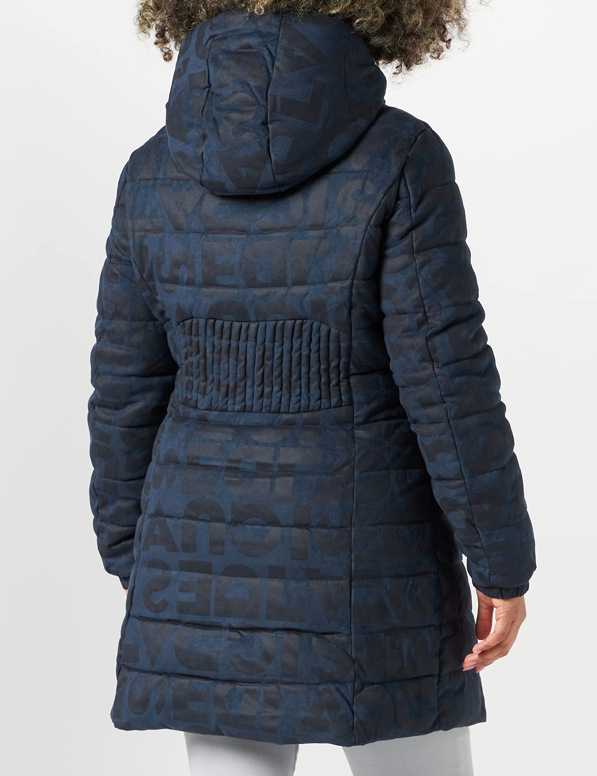 Desigual Women's Letter Print Coat - Stylish Winter Jacket for Women | Fashion Outerwear for Casual Outings & Office Wear
