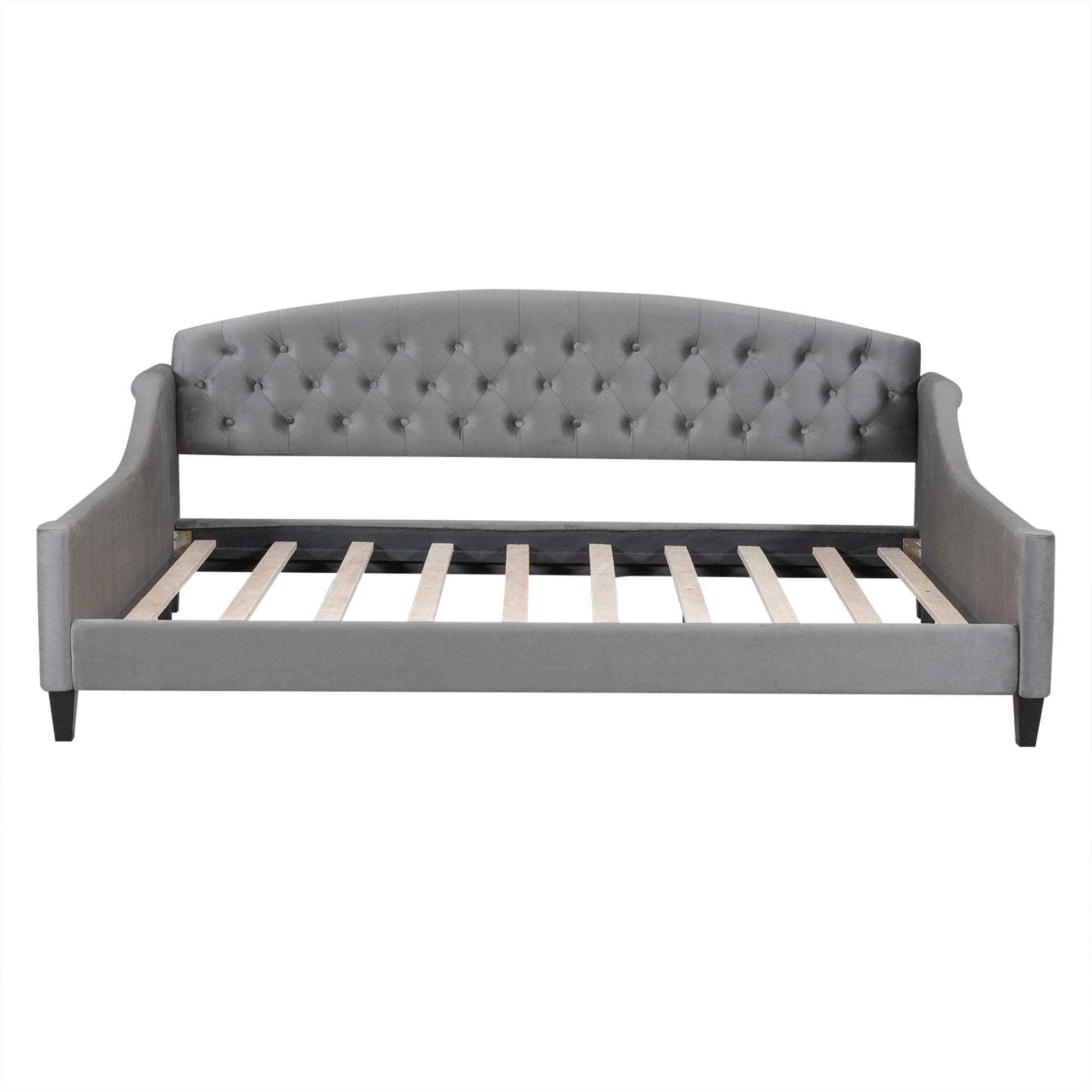 LZ LEISURE ZONE Full Size Upholstered Daybed Sofa Bed - Convertible Sleeper for Bedroom & Living Room, No Box Spring Needed, Grey - Perfect for Guest Rooms, Small Spaces & Modern Apartments