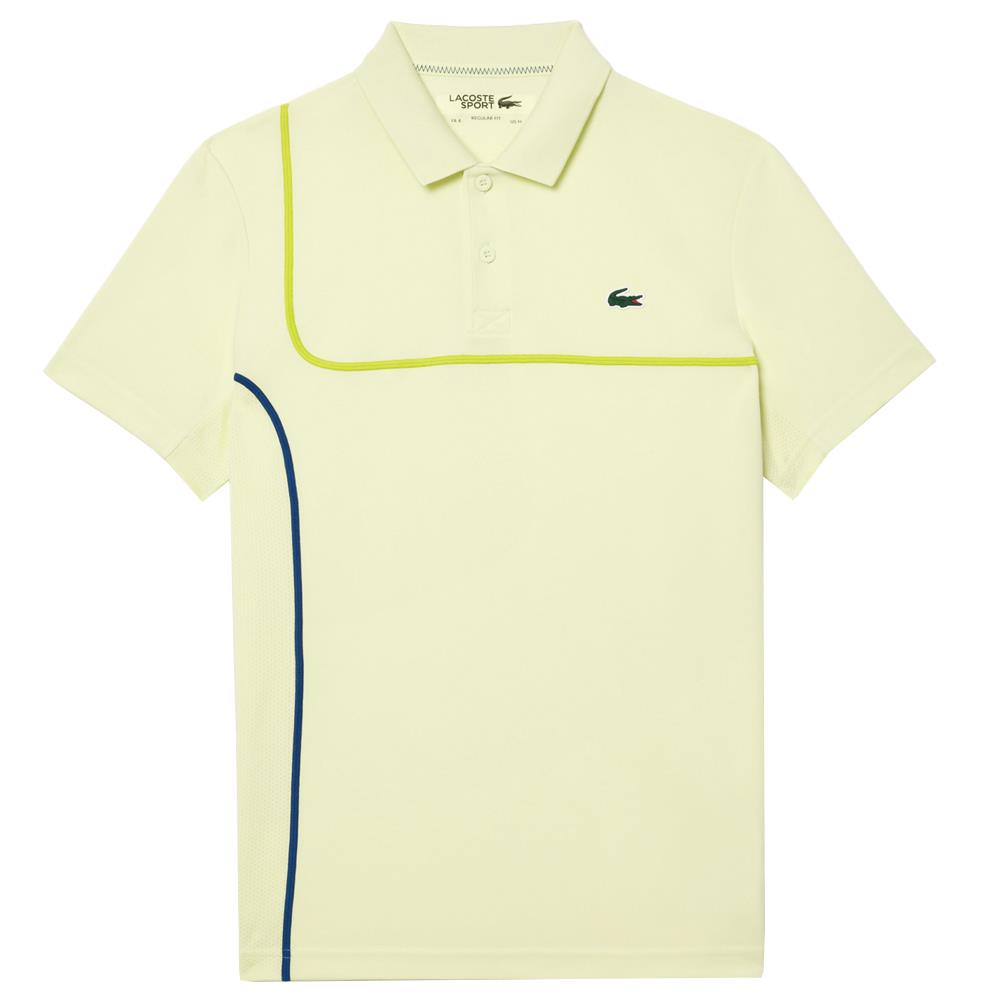 Lacoste Men's Ultra Dry Pique Tennis Polo Shirt - Moisture-Wicking, Breathable Cotton, Classic Fit - Pollen Yellow for Casual Wear & Sports Activities