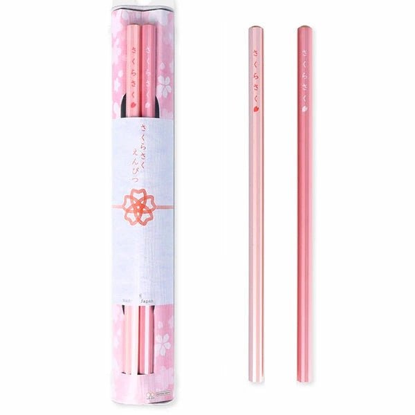 Premium Cherry Blossom Sakura Saku Wooden Pencils - 12 Pack Natural Wood Writing & Drawing Pencils for School, Office & Art Projects - Sun Star Brand