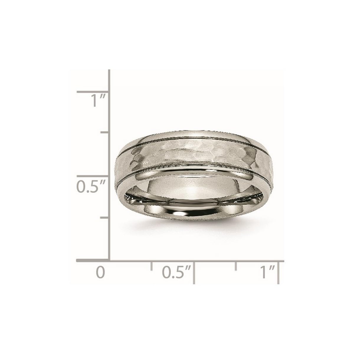 Titanium Hammered & Polished Band Ring for Women - Durable & Hypoallergenic Jewelry in Multiple Sizes (2mm-8mm) | Perfect for Everyday Wear, Weddings & Gift Giving