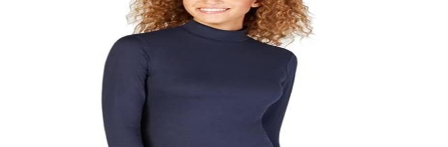 32 DEGREES Women's Thermal Mock Neck Long Sleeve Top - Soft & Warm Winter Layering Shirt for Cold Weather, Stormy Night XS | Perfect for Work, Travel & Outdoor Activities