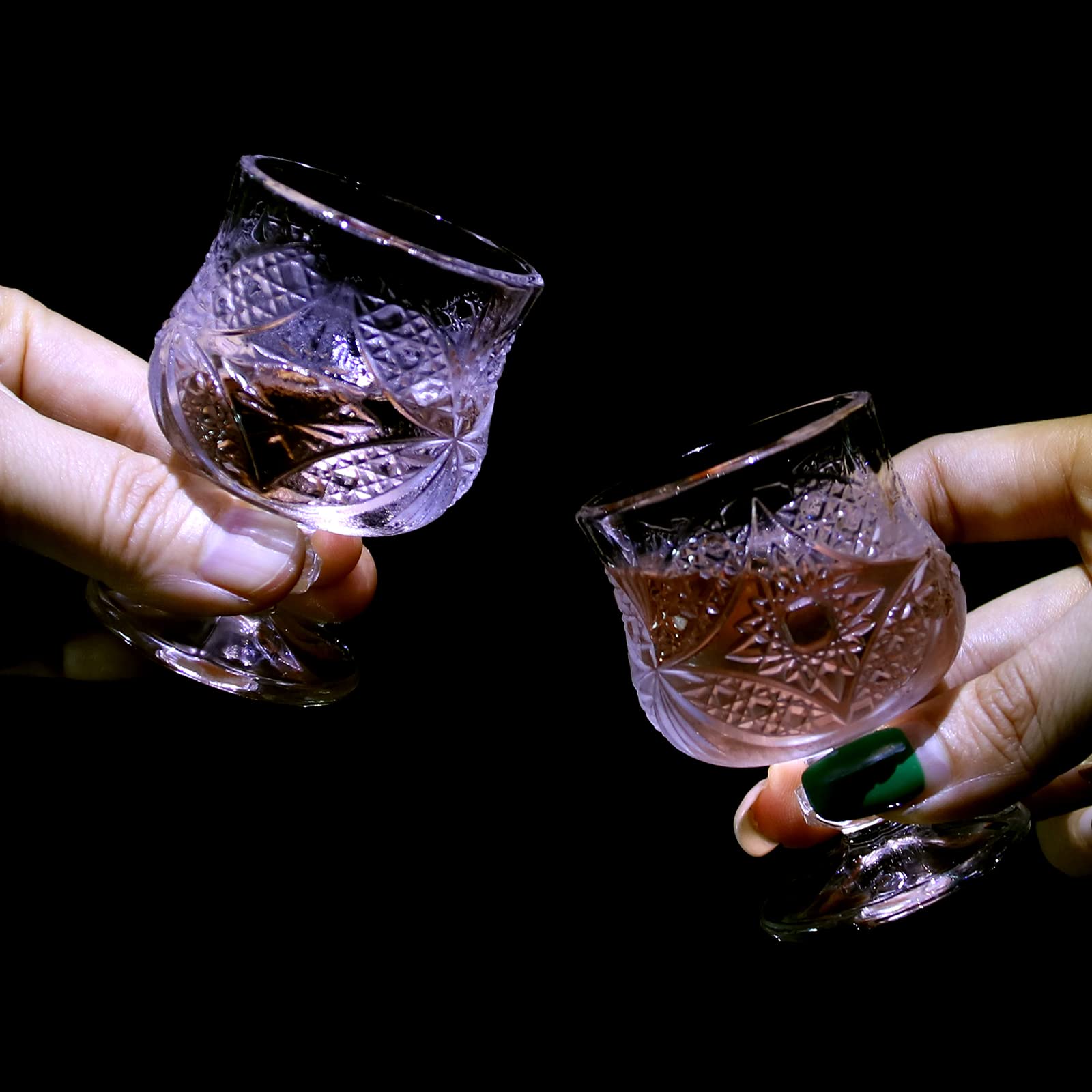 8-Piece 1.7oz/50ml Cordial & Shot Glass Set with Stems - Elegant Tequila, Sherry, and Liqueur Glasses for Home Bar, Parties, and Cocktail Serving