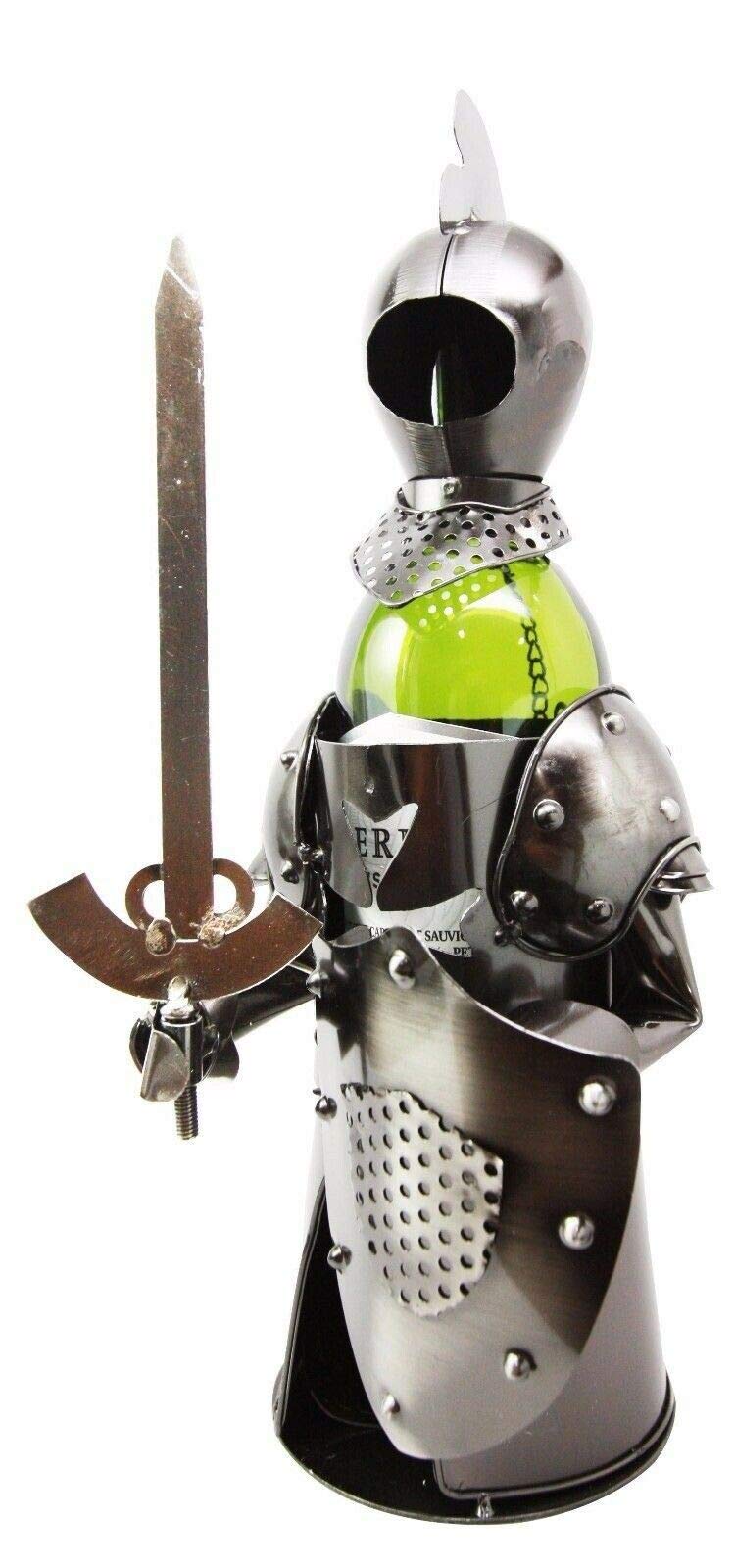 Handmade Medieval Knight Armor Suit Metal Wine Bottle Holder - Unique Wine Caddy & Home Decor for Wine Enthusiasts, Perfect for Themed Parties, Man Cave, and Medieval Decorations