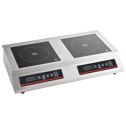Cookline IC 3600F 3600W Double Burner Induction Cooktop - 208-240V Commercial Countertop Range for Restaurant & Home Kitchen Cooking