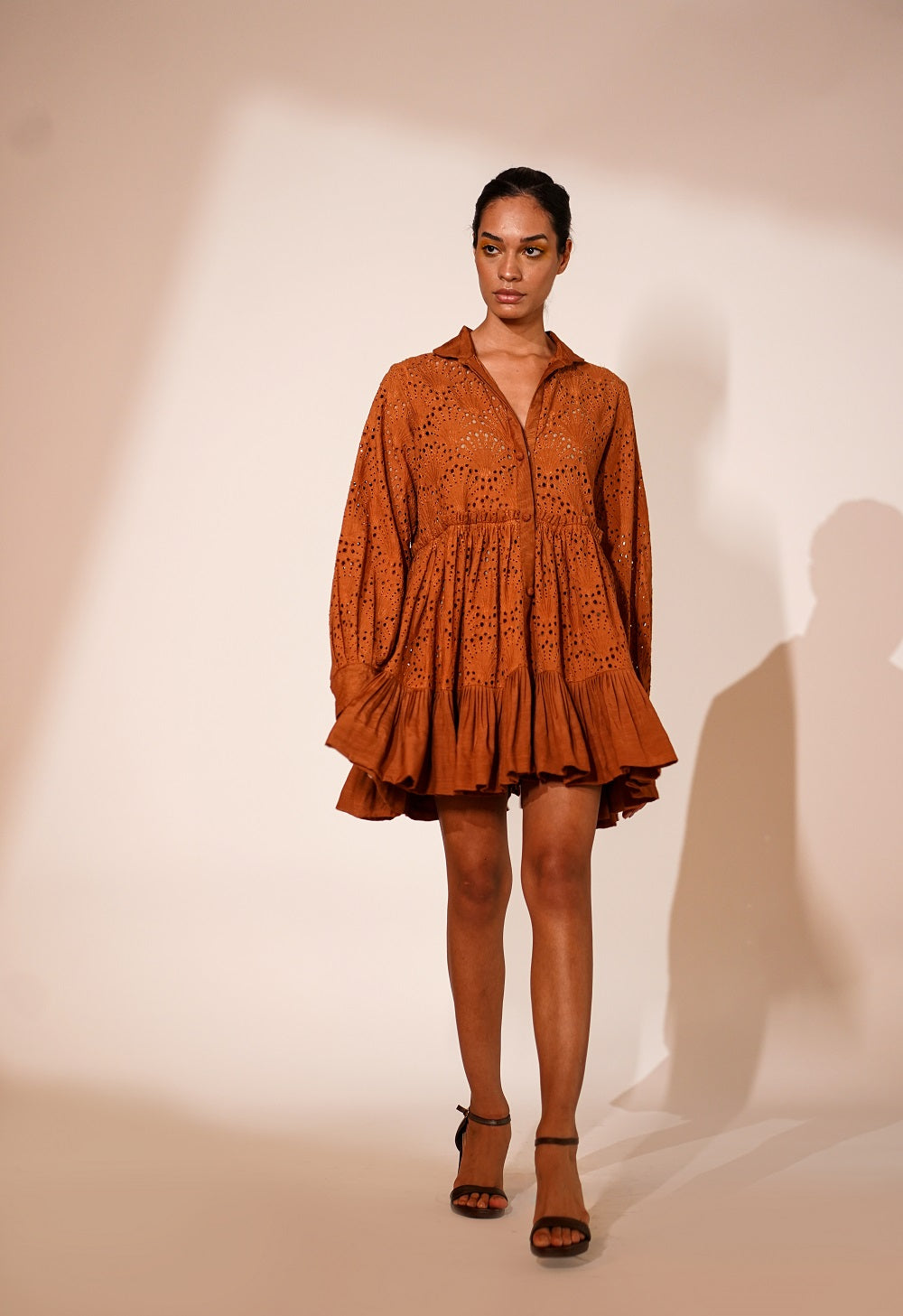 Stylish Rust-Colored Short Dress for Women - Perfect for Casual Outings, Dates & Summer Parties