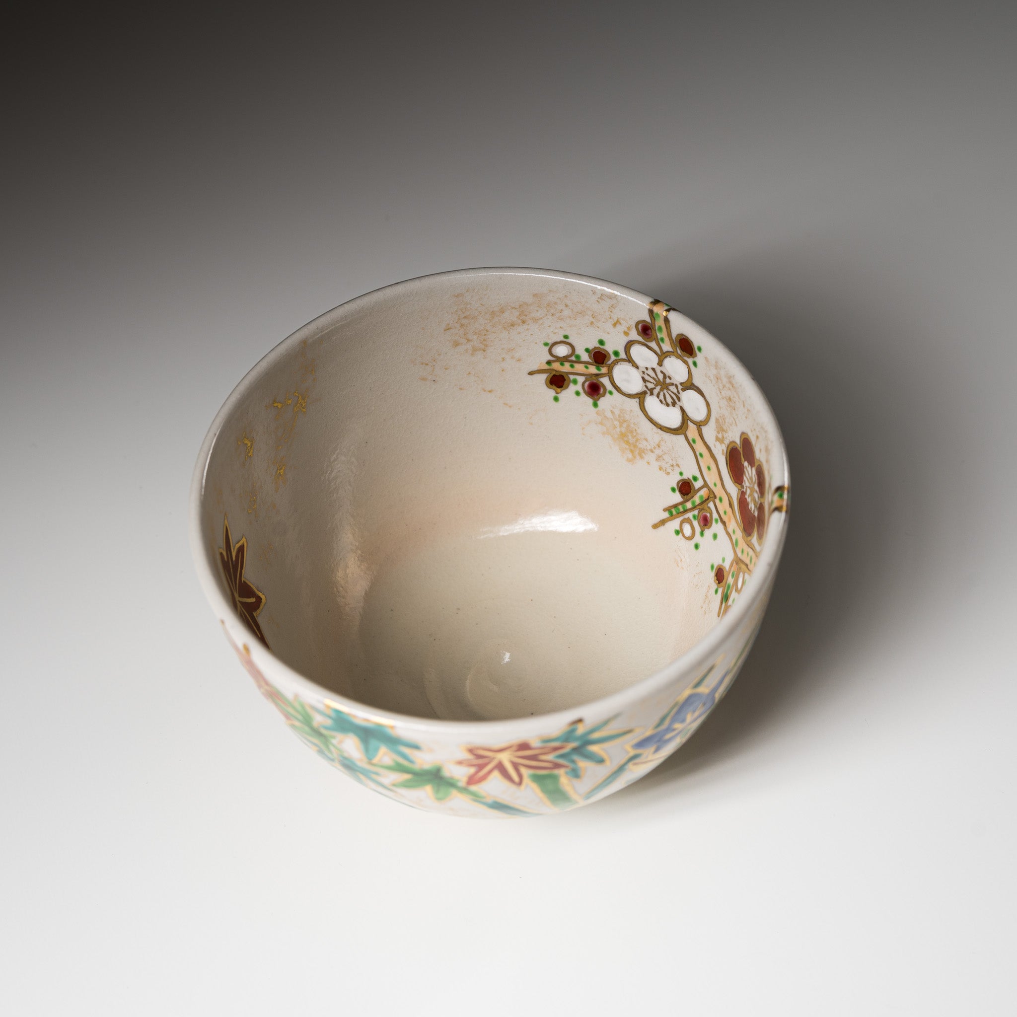 Handmade Kyo Kiyomizu Ware Matcha Bowl - Shiki Saika Collection | Authentic Japanese Ceramic Tea Cup for Matcha, Green Tea Ceremony & Zen Meditation | Perfect for Traditional Tea Rituals, Home Decor & Gift Giving