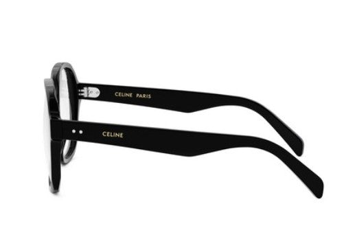 Celine THIN CL50151I 001 Shiny Black Geometric Women's Eyeglasses - Fashionable Designer Glasses for Women, UV Protection & Lightweight Frame - Perfect for Work, Reading & Everyday Wear