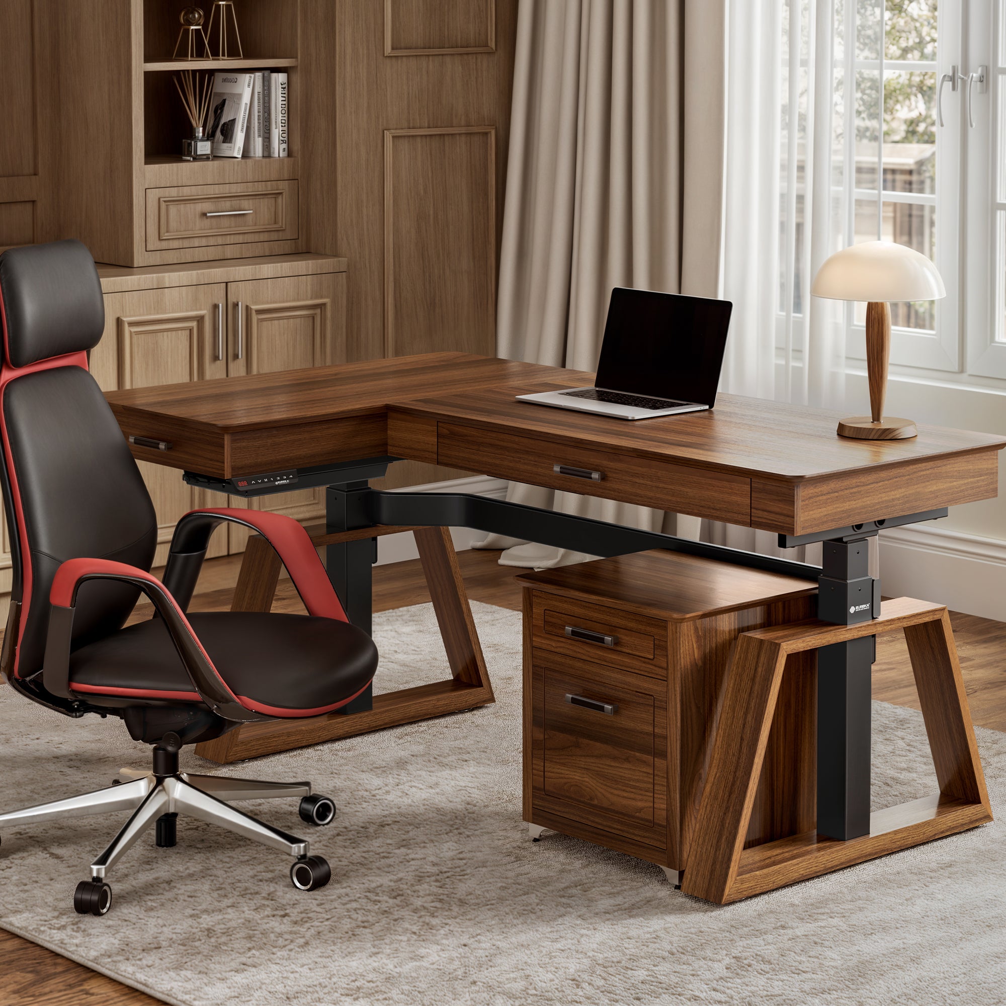 Ergonomic L-Shaped Standing Desk - 63x23 Inches Adjustable Height Computer Workstation for Home & Office - Perfect for Remote Work, Gaming & Study