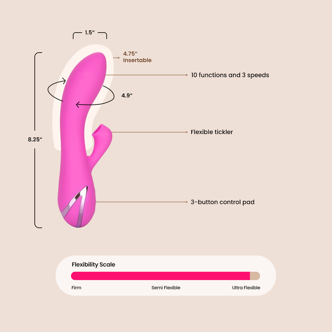 California Dreaming® Malibu Minx Rabbit Vibrator - Powerful Air Suction Clitoral Stimulator for Women, Waterproof & Rechargeable Adult Toy - Perfect for Solo Play & Couples Intimacy